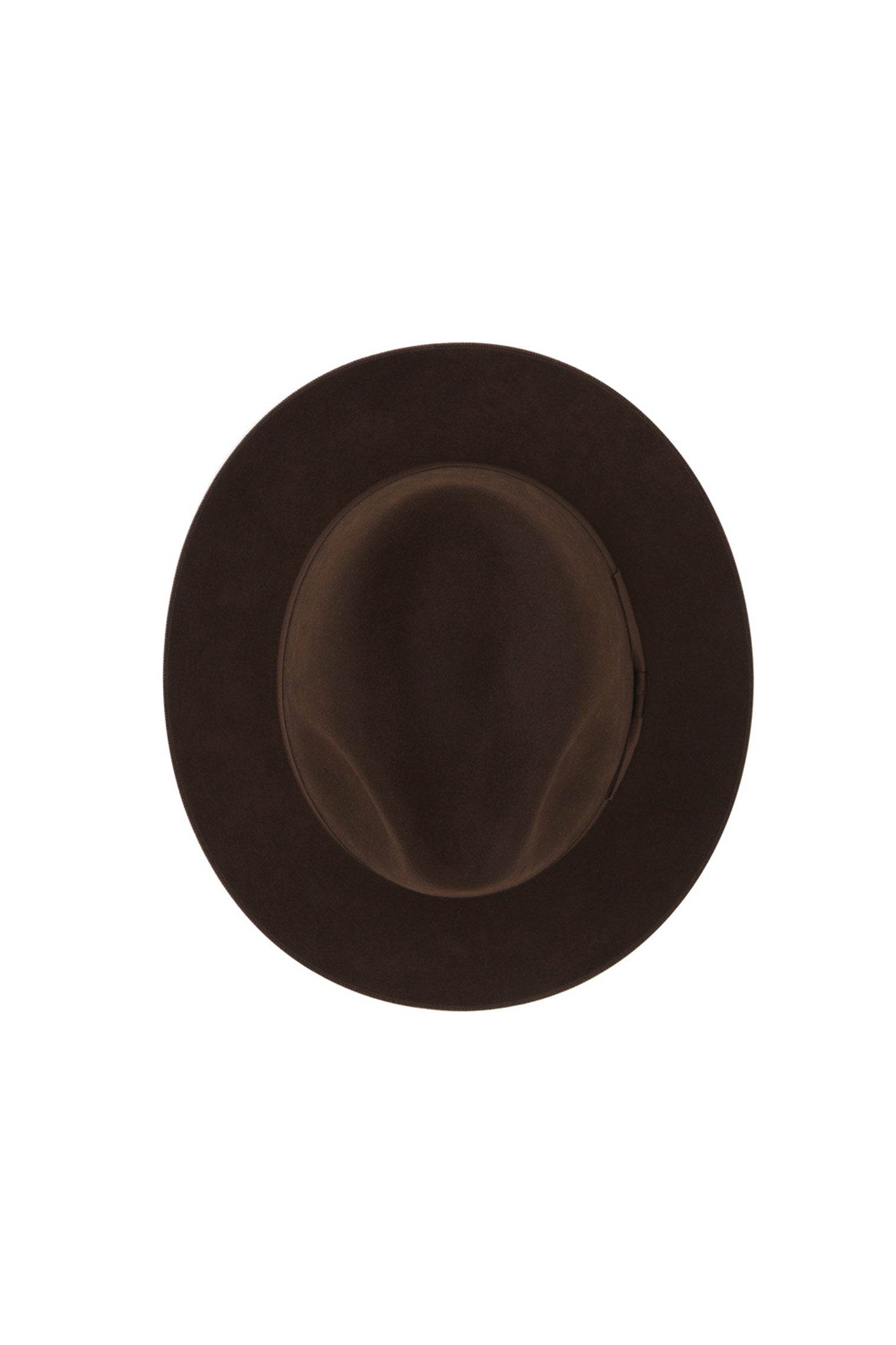 MEN'S BROWN BEAVER FUR FELT TRILBY HAT WITH A BROWN GROSGRAIN BAND AND BOW