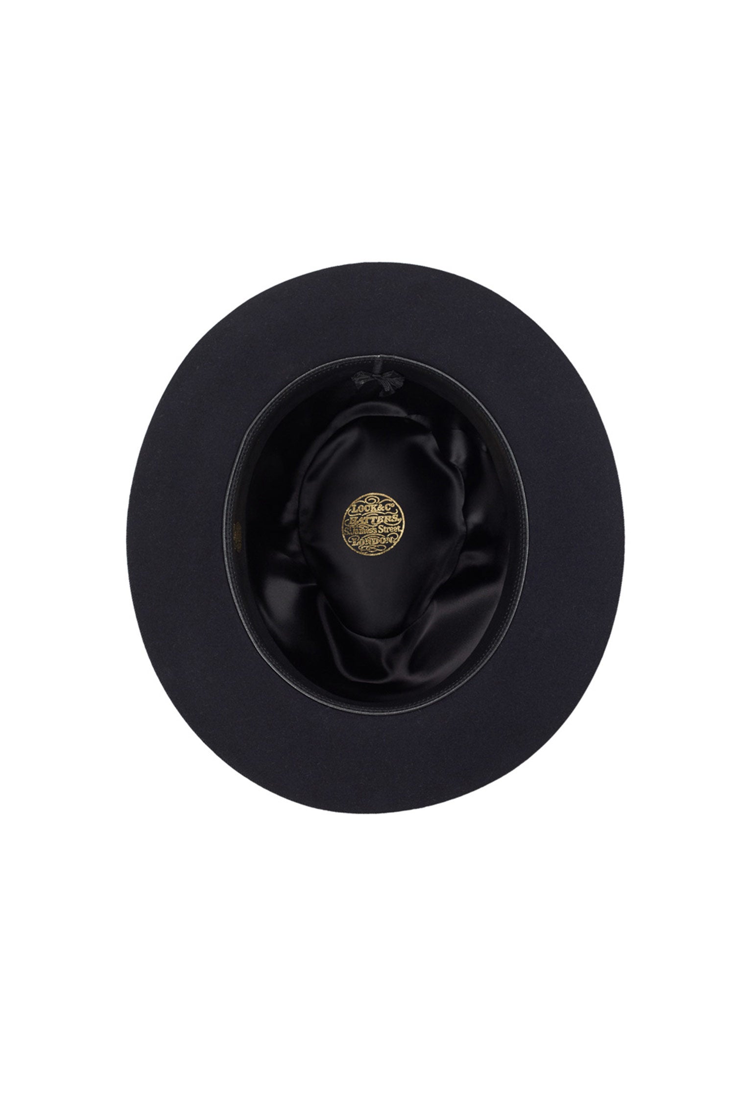 INSDIE OF NAVY BEAVER FUR FELT TRILBY HAT