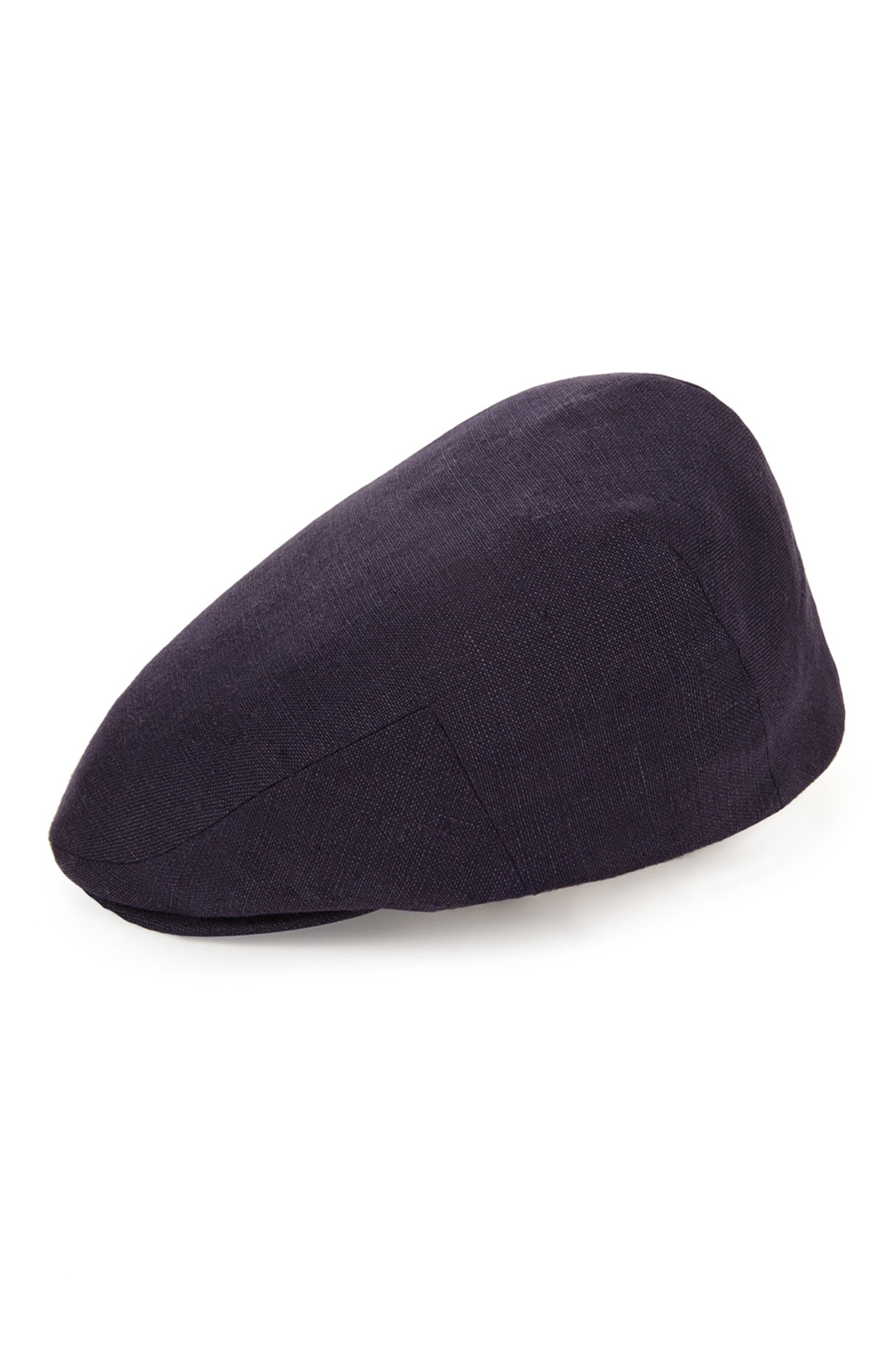 NAVY LINEN FLAT CAP