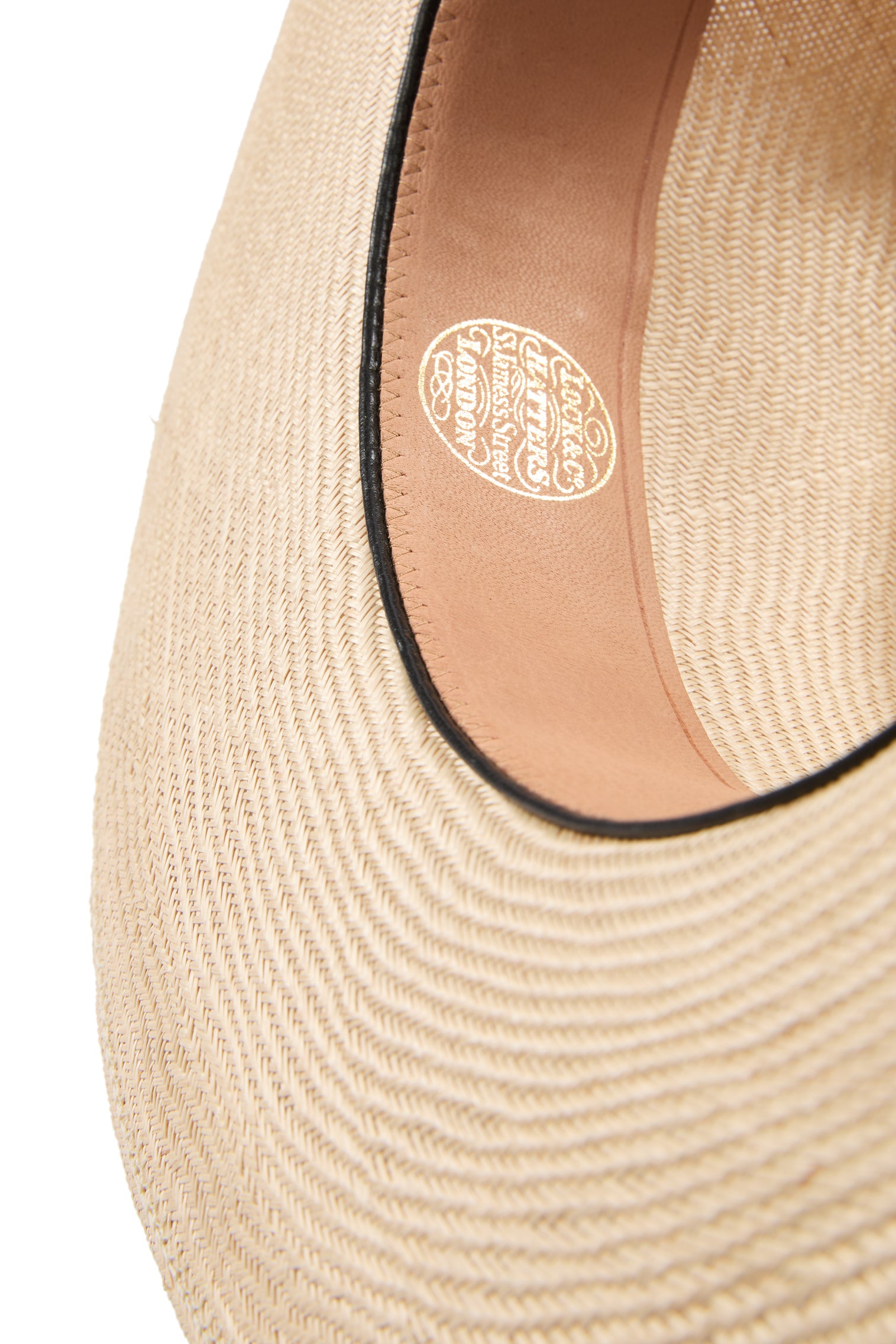 PORK PIE STRAW HAT WITH A TEXTURED BLUE/GREEN COTTON BAND