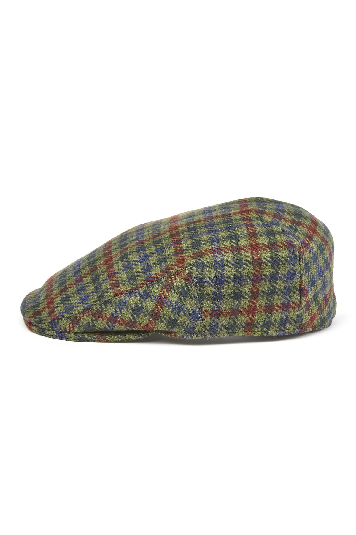 GREEN, RED AND BLUE CHECKED CASHMERE FLAT CAP - Lock & Co. Hatters London UK
            