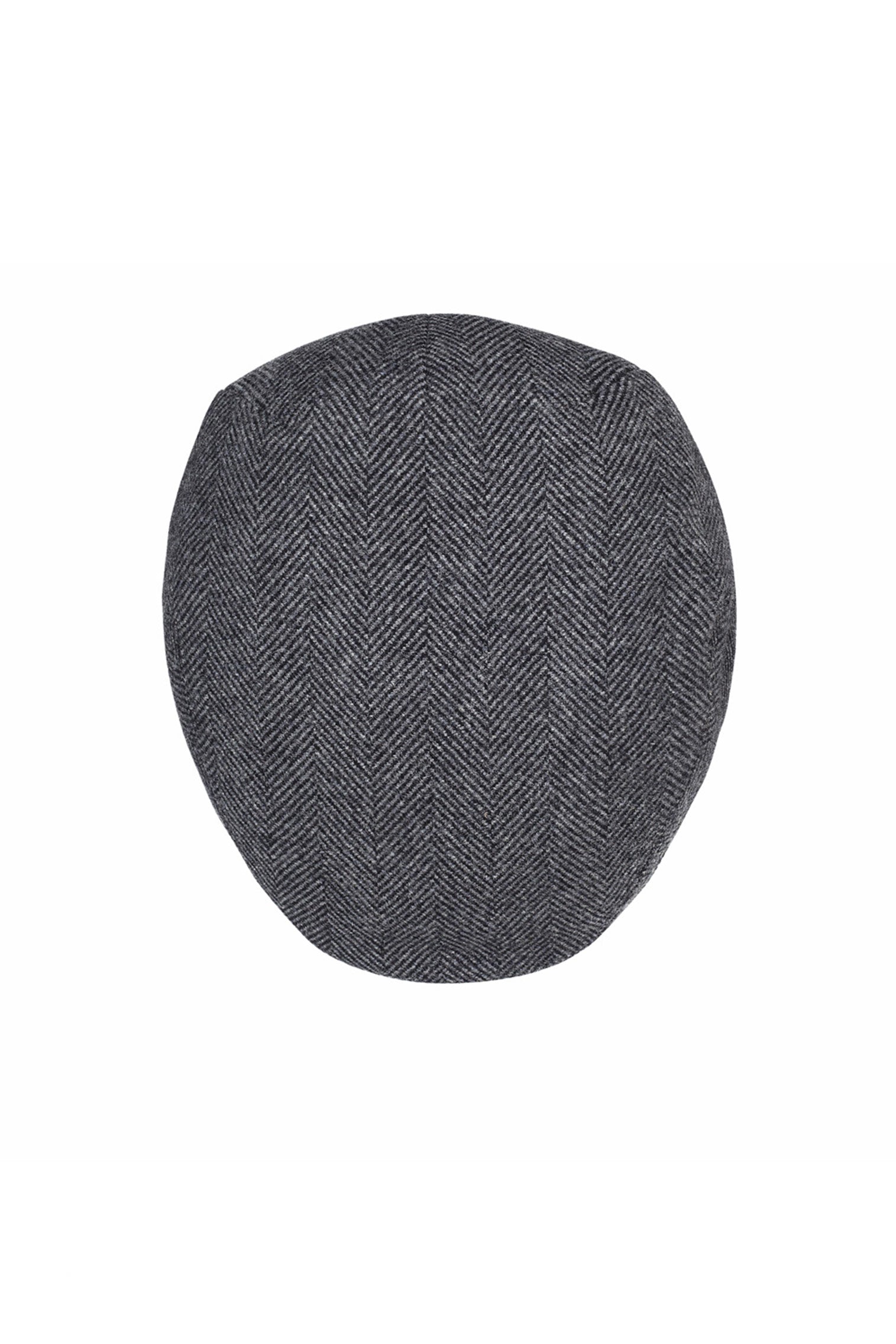 GREY WOOL TWEED FLAT CAP