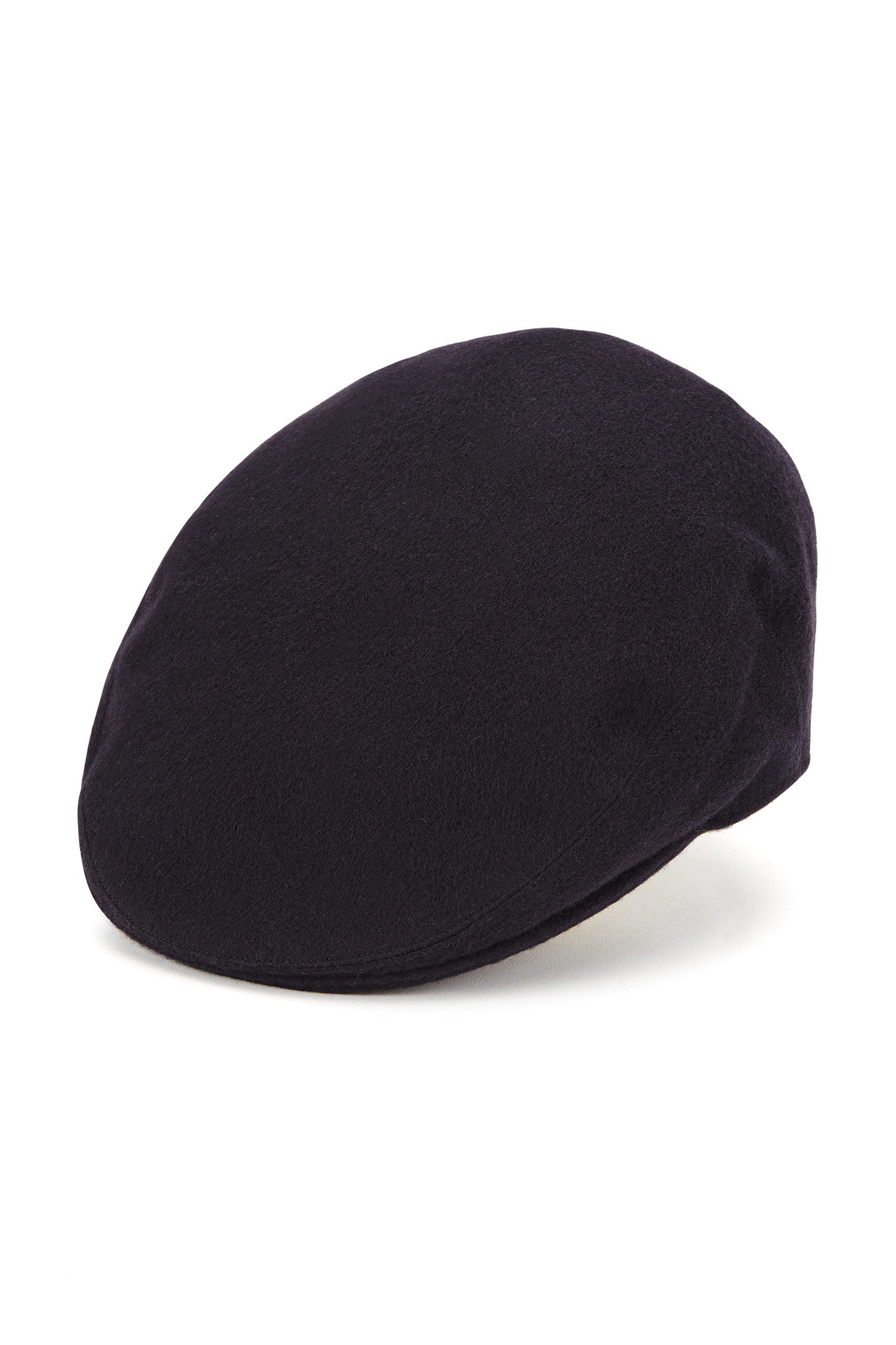 NAVY WOOL TWEED FLAT CAP