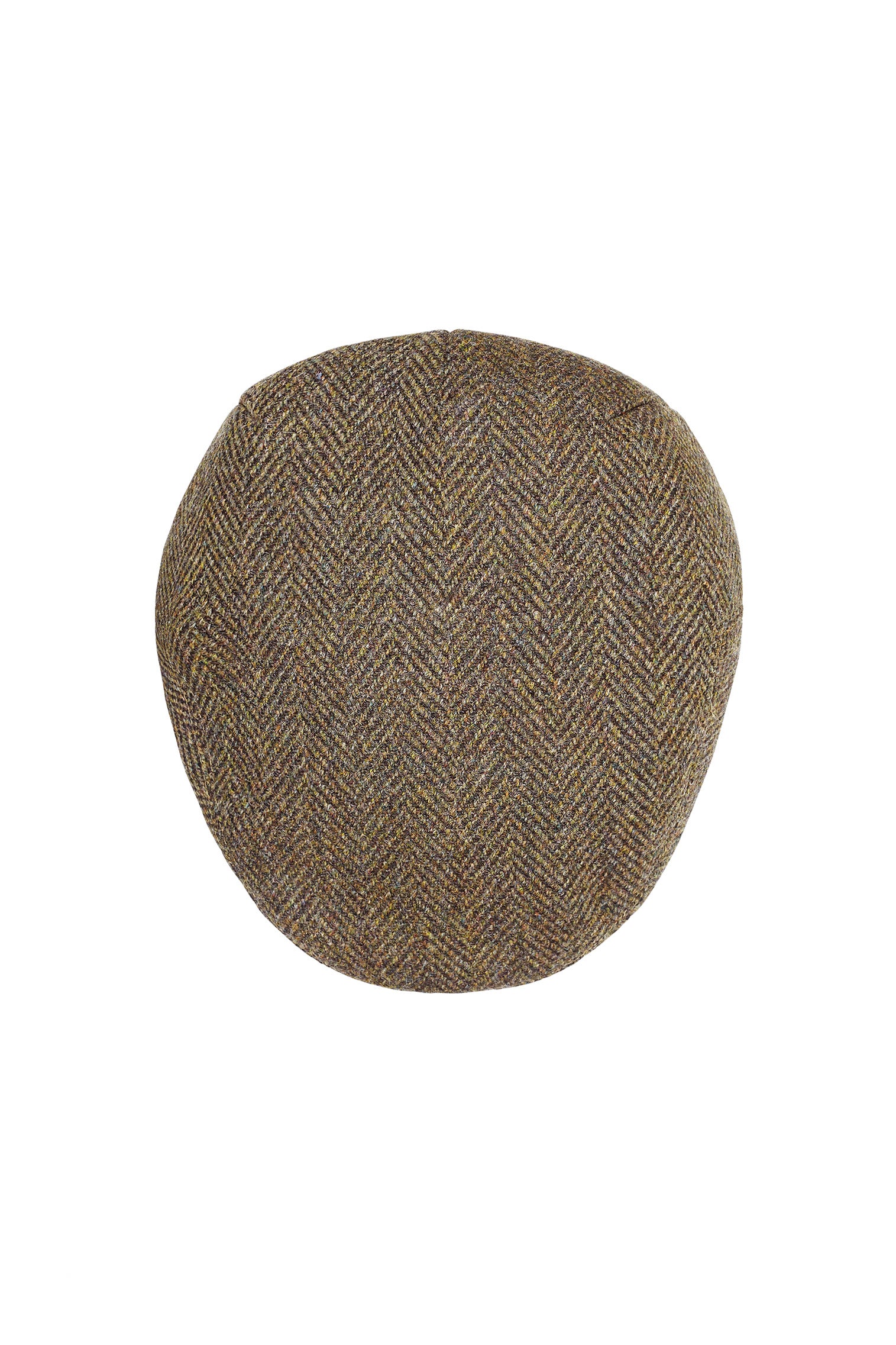 BROWN WOOL TWEED FLAT CAP