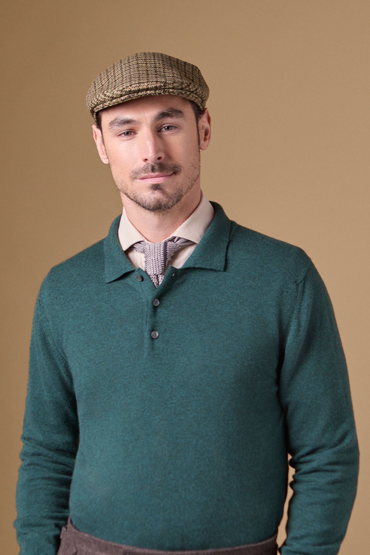 GREEN AND BROWN CHECK WOOL TWEED FLAT CAP - Lock & Co. Hatters London UK
            
