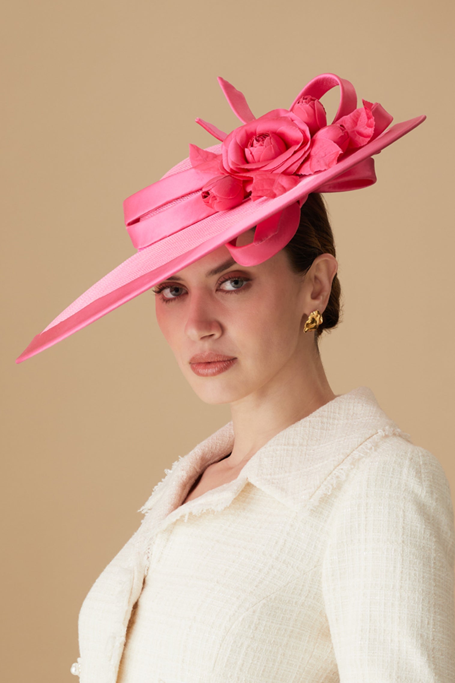 Jasmine Bright Pink Slice Hat - Royal Ascot Hats - Lock & Co. Hatters London UK