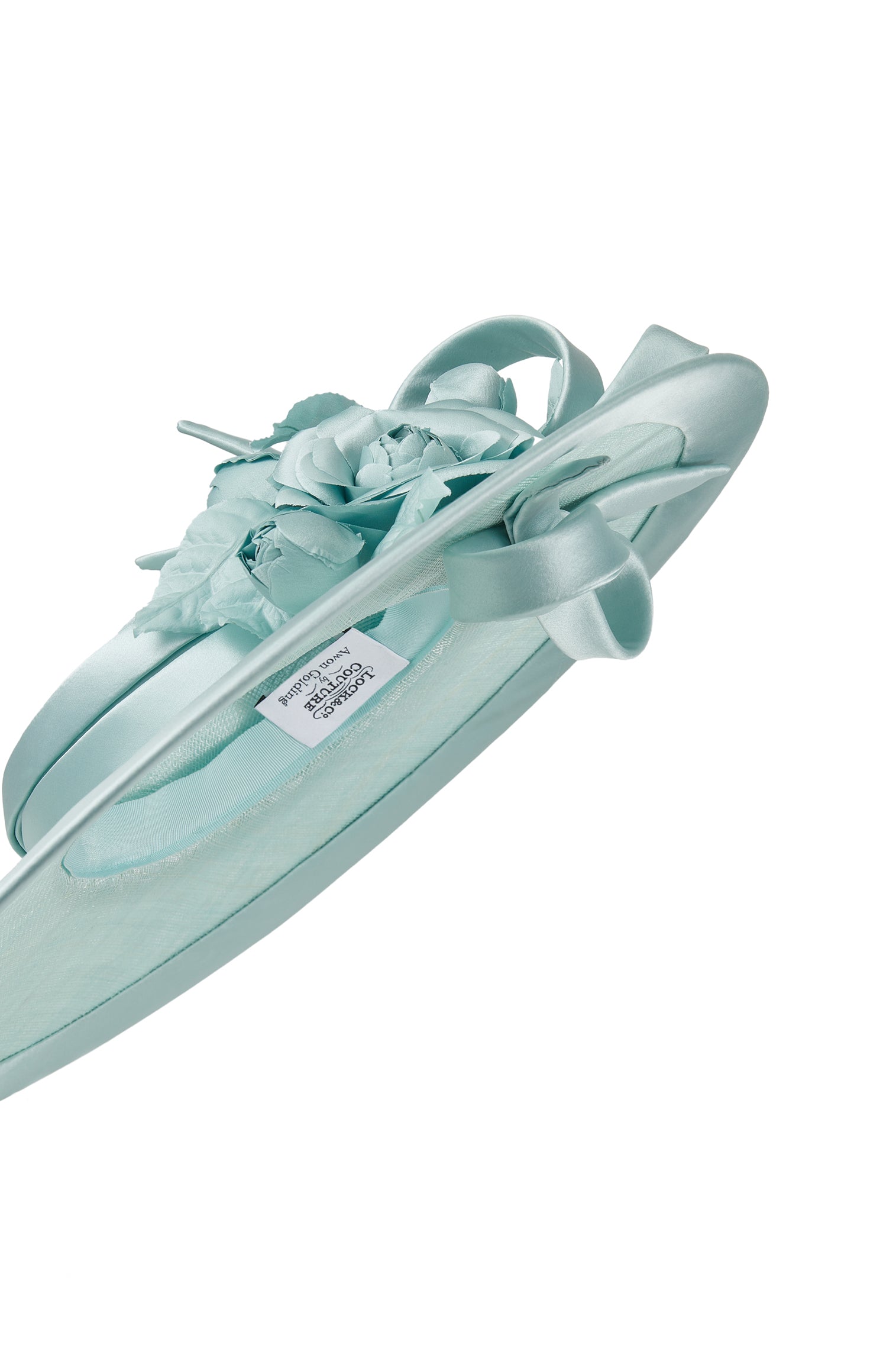 Women's Jasmine Duck Egg Slice Sinamay Hat With Satin Camellia And Bows