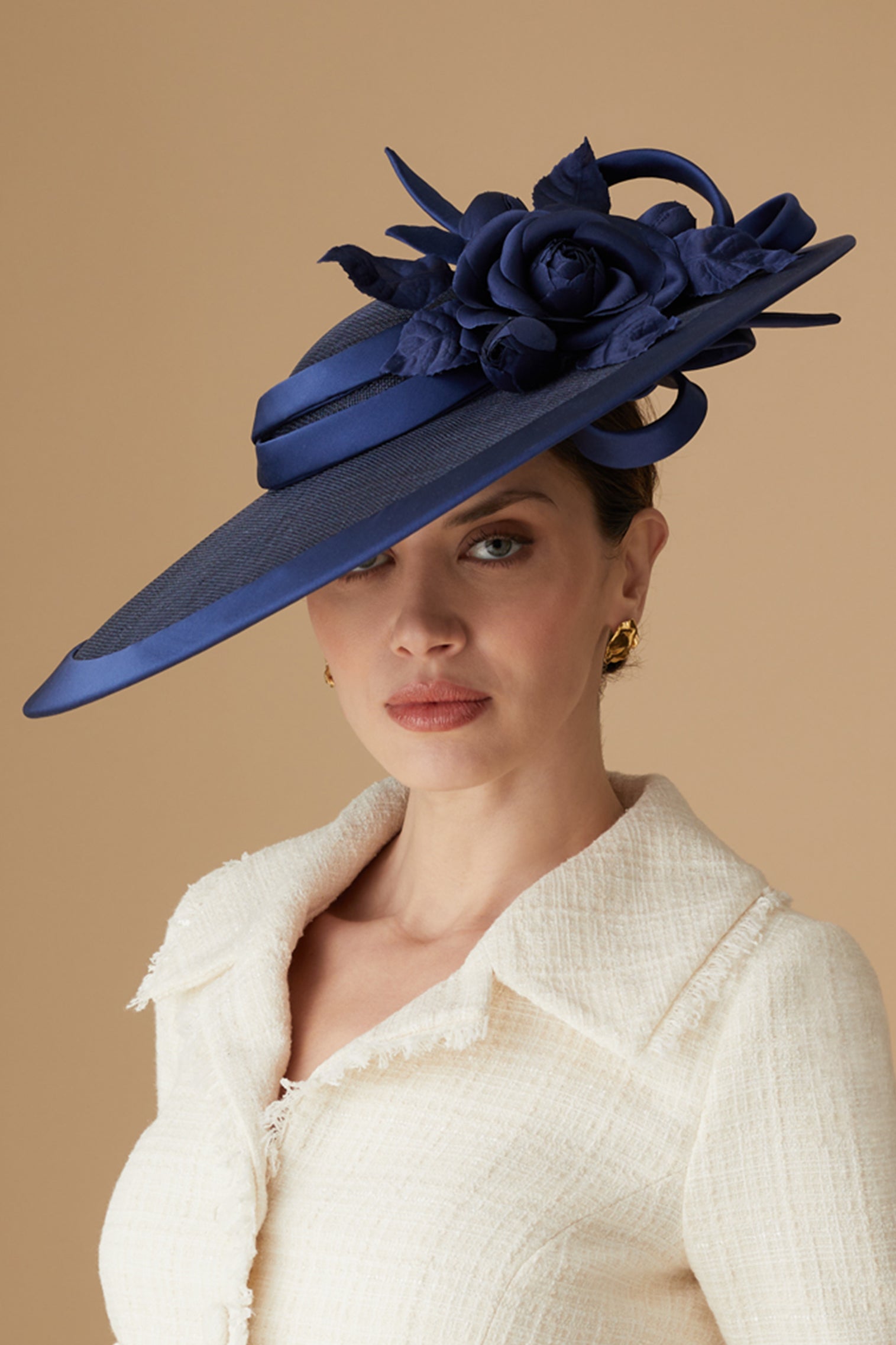 Jasmine Navy Slice Hats for Men Women
