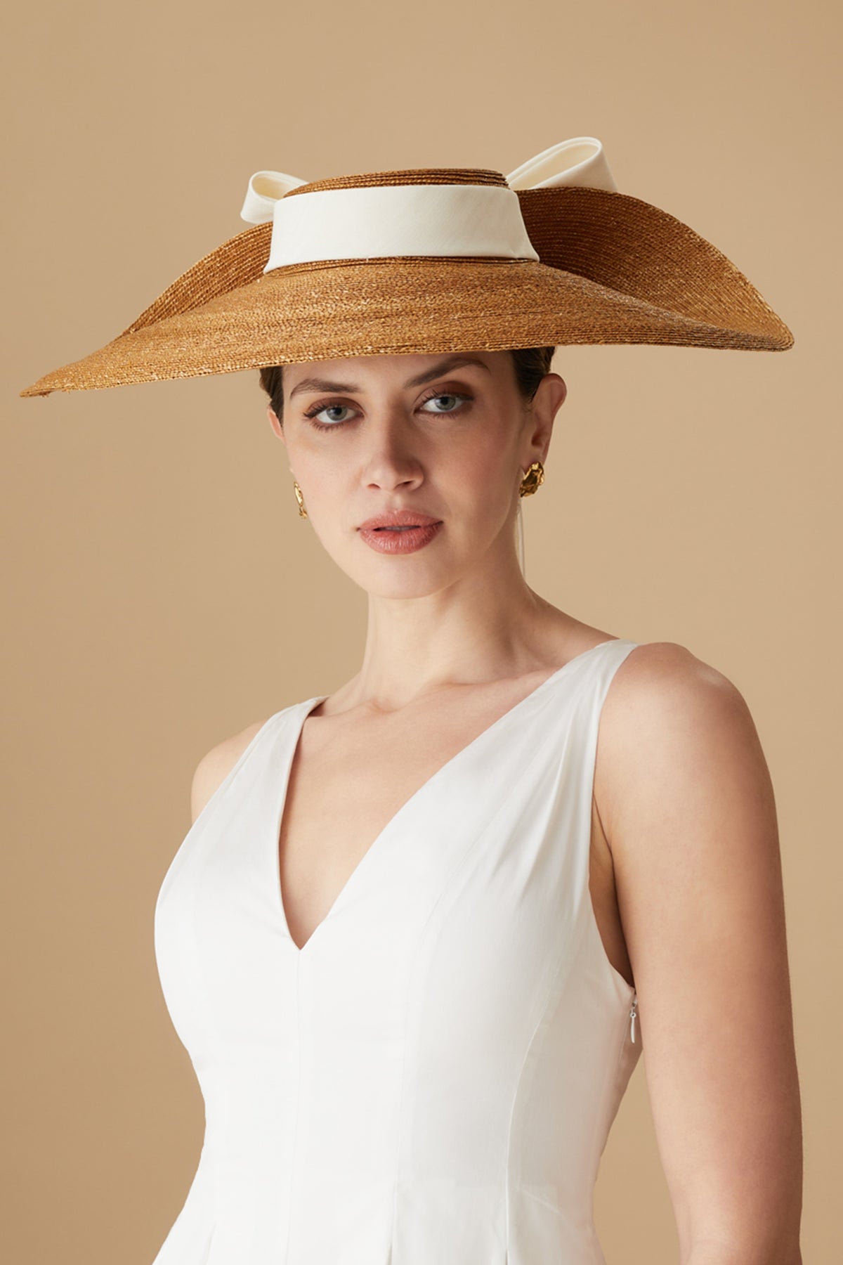Lady Grey Natural Wide Brim Hat Couture Occasion Hat Lady Grey Natural Wide Brim Hat Couture Occasion Hat