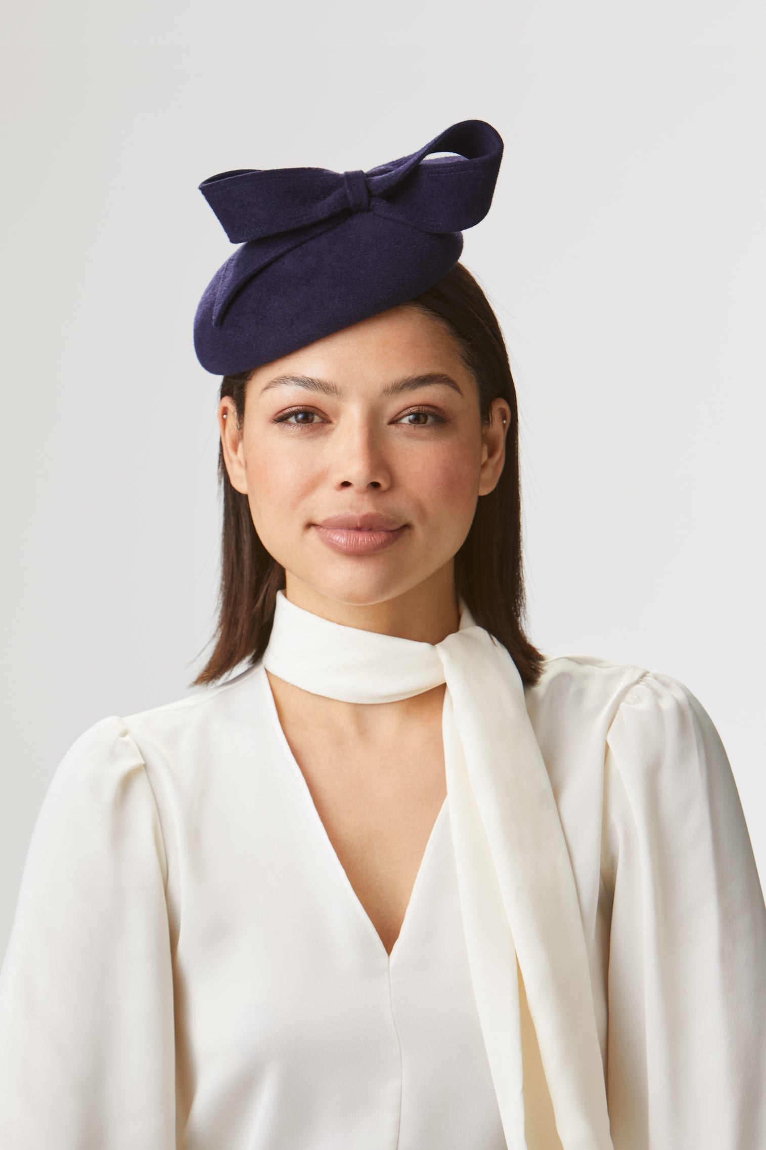 Lana Navy Button Hat - Hats for Cheltenham Races - Lock & Co. Hatters London UK
