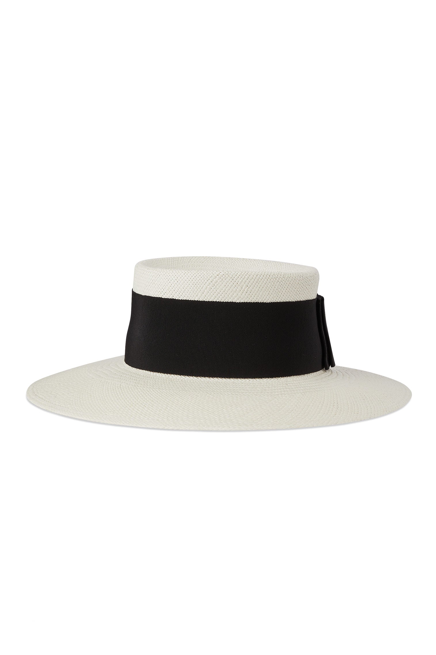 PANAMA HAT WITH THICK BLACK BAND AND BOW