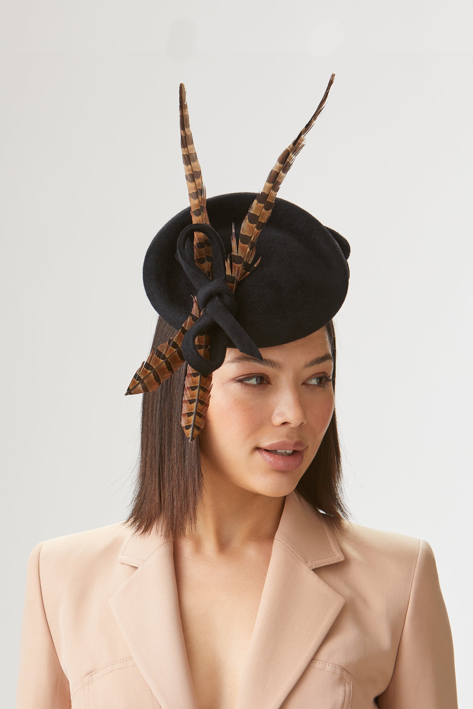 Loretta Black Percher Hat - Hats for Cheltenham Races - Lock & Co. Hatters London UK