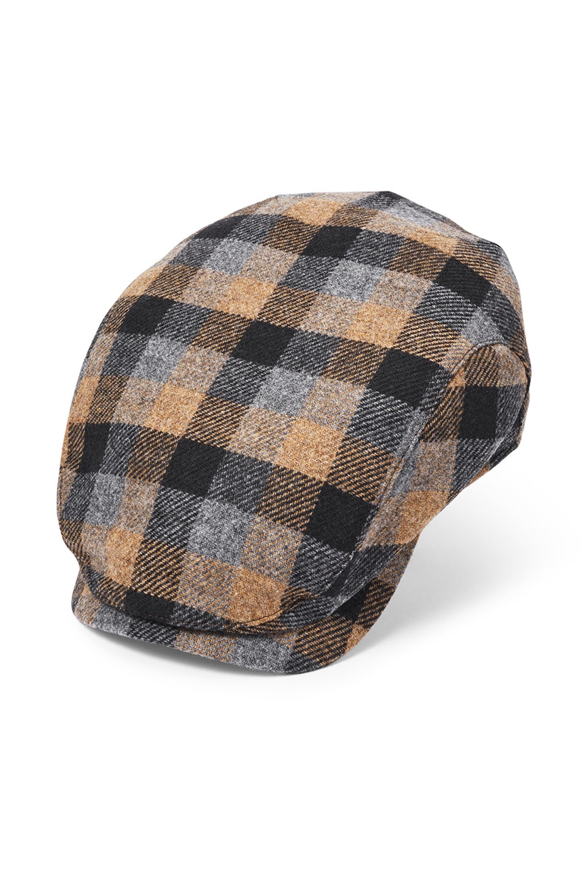 BROWN, BLACK &amp; GREY CHECK WOOL FLAT CAP - Lock & Co. Hatters London UK
            