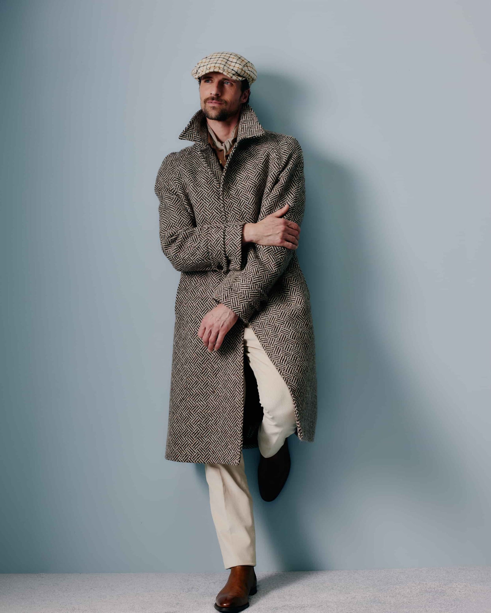 Lynton Cream Check Flat Cap -  - Lock & Co. Hatters London UK