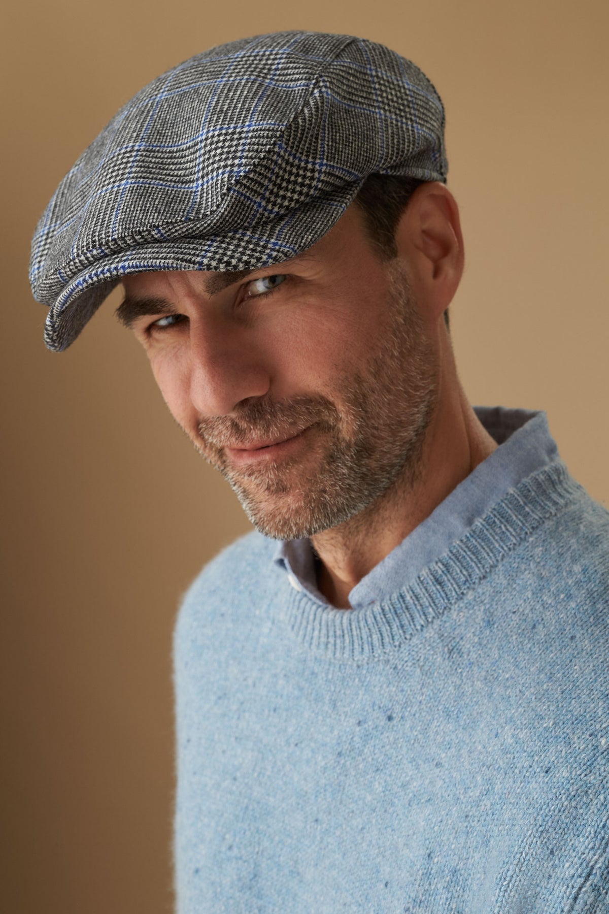 Lynton Glen Check Grey Flat Cap. Hats for Men & Women