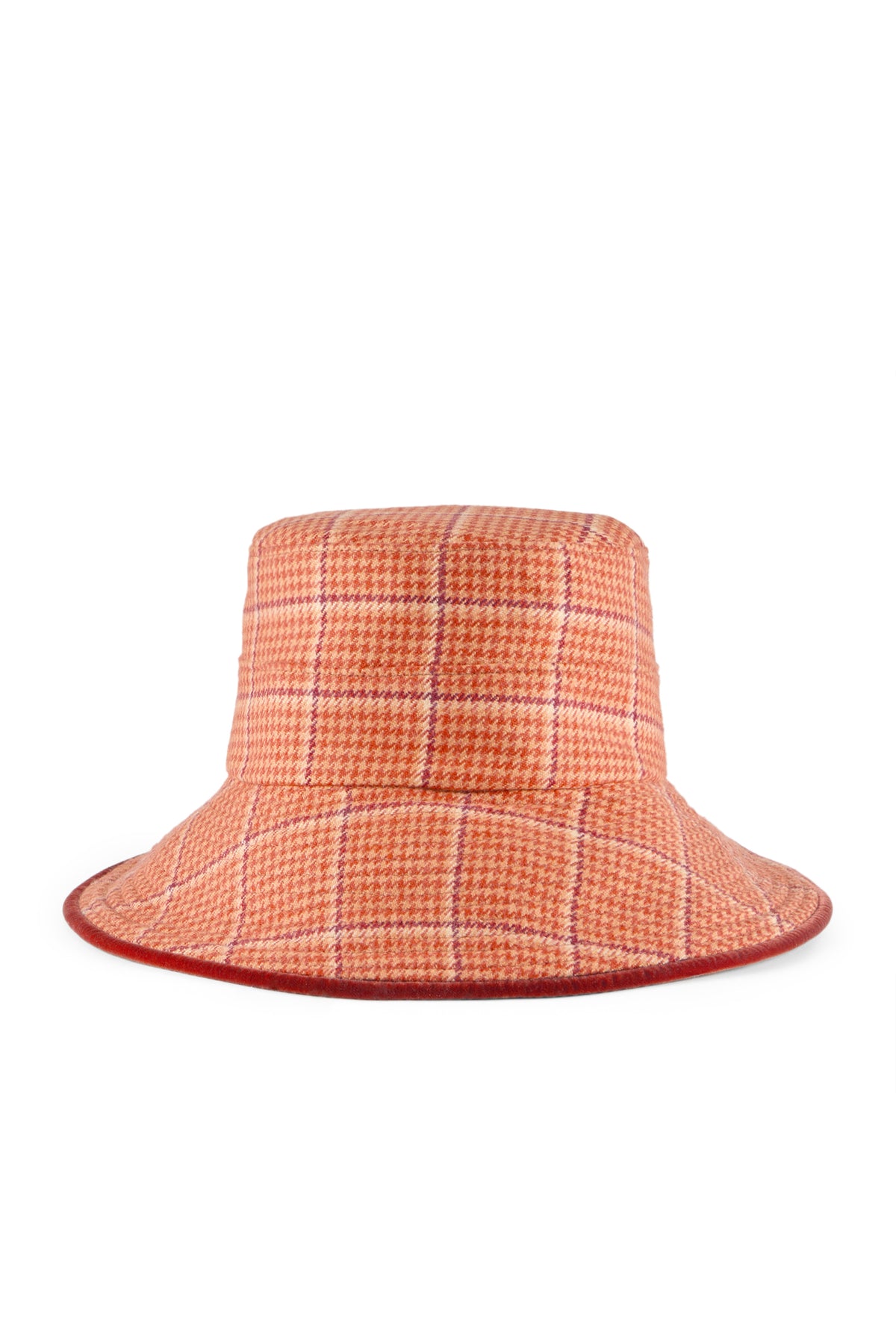 Cashmere orange check wide brim bucket hat - Lock & Co. Hatters London UK
            