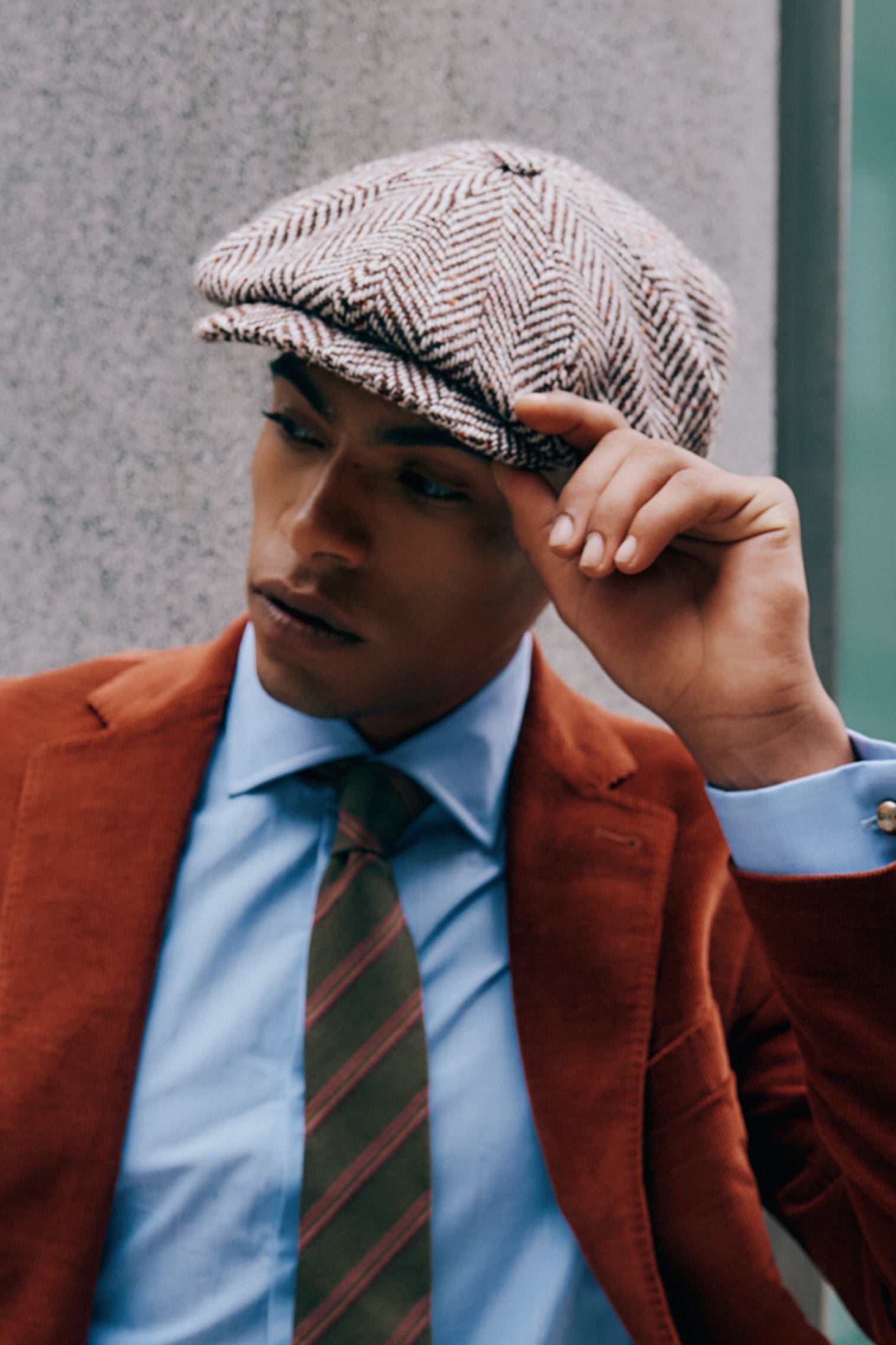 Muirfield Herringbone Bakerboy Cap. Hats for Men & Women