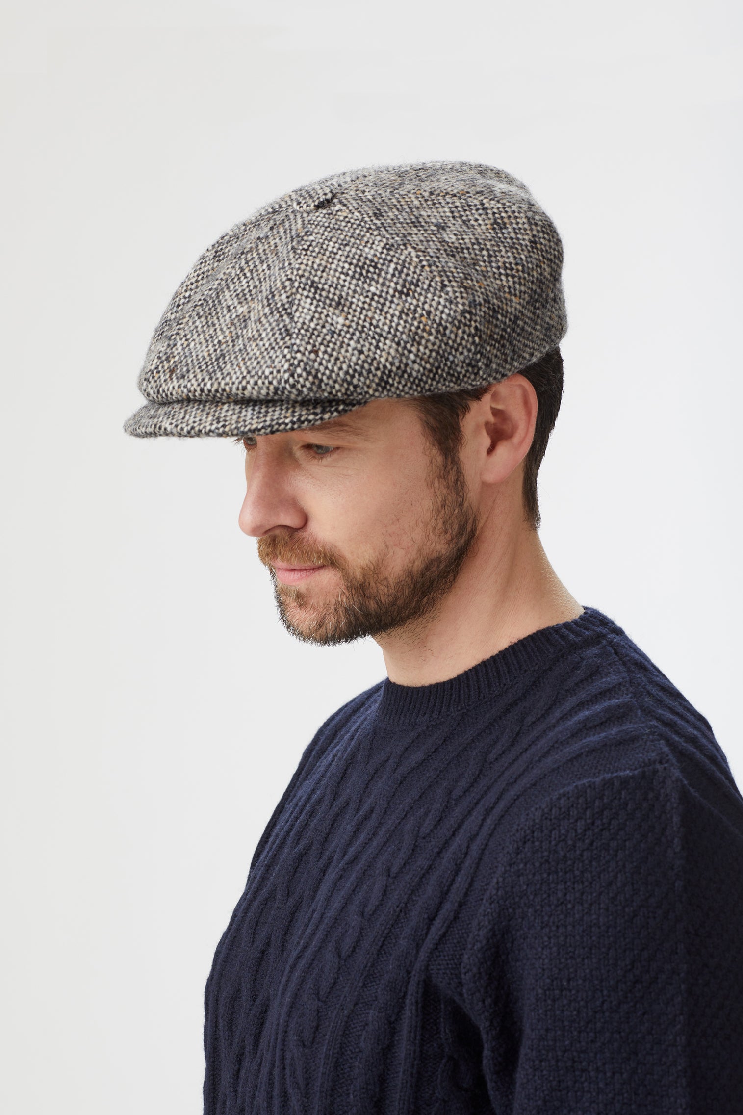 Muirfield Tweed Bakerboy Cap - Hats for Round Face Shapes - Lock & Co. Hatters London UK