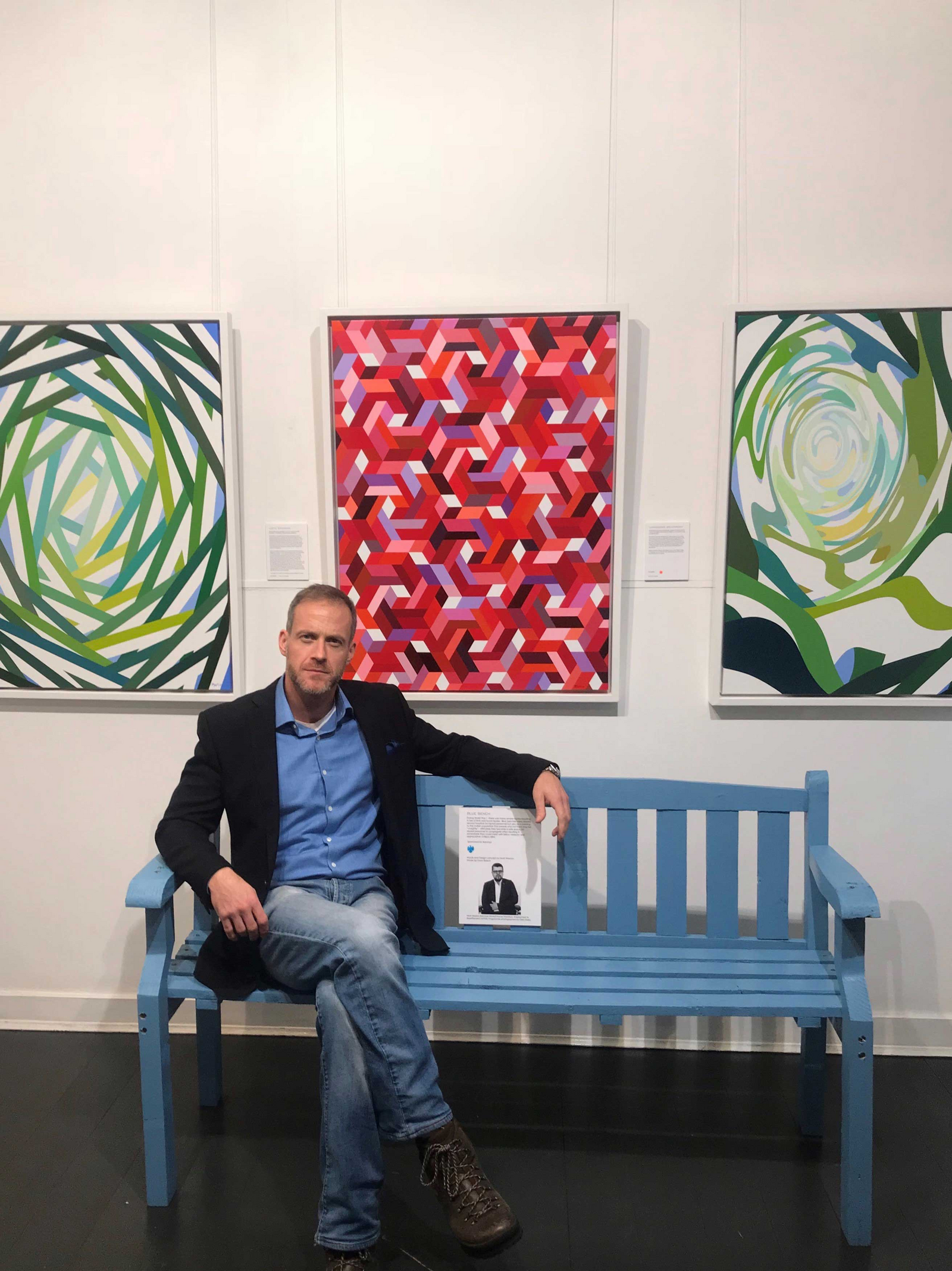 British Artist Martin Wade at his exhibition