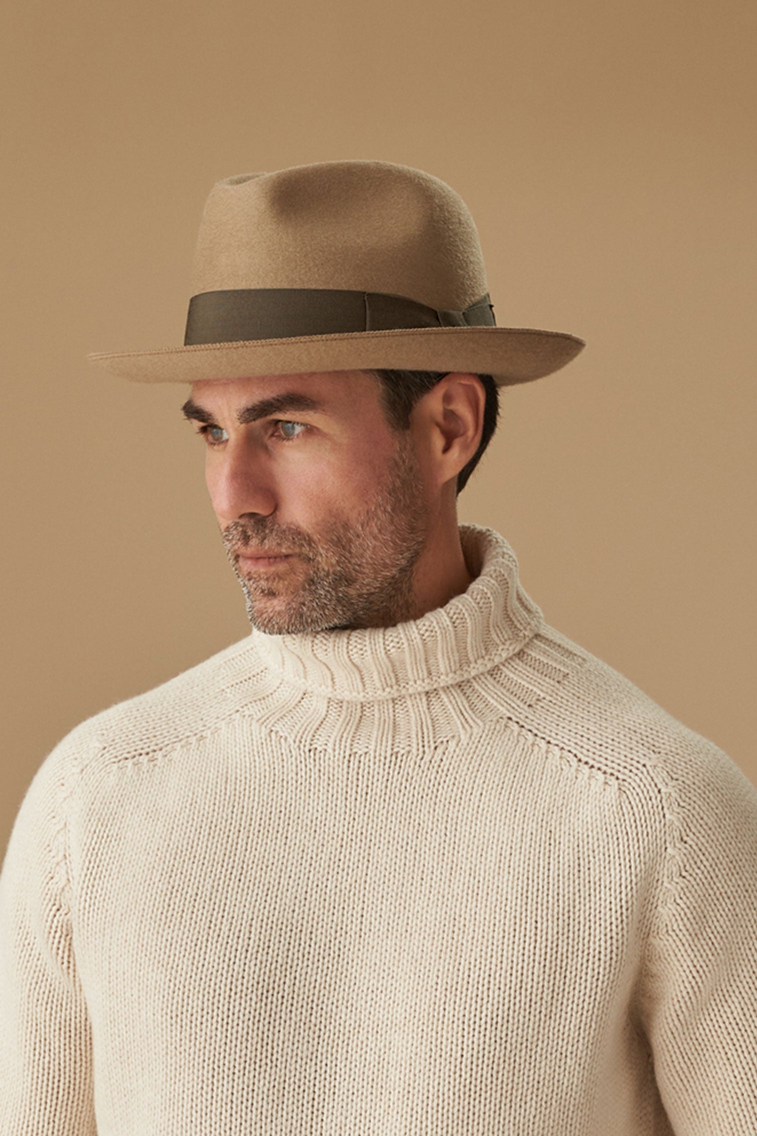 Marquee Beige Cashmere Hats for Men Women