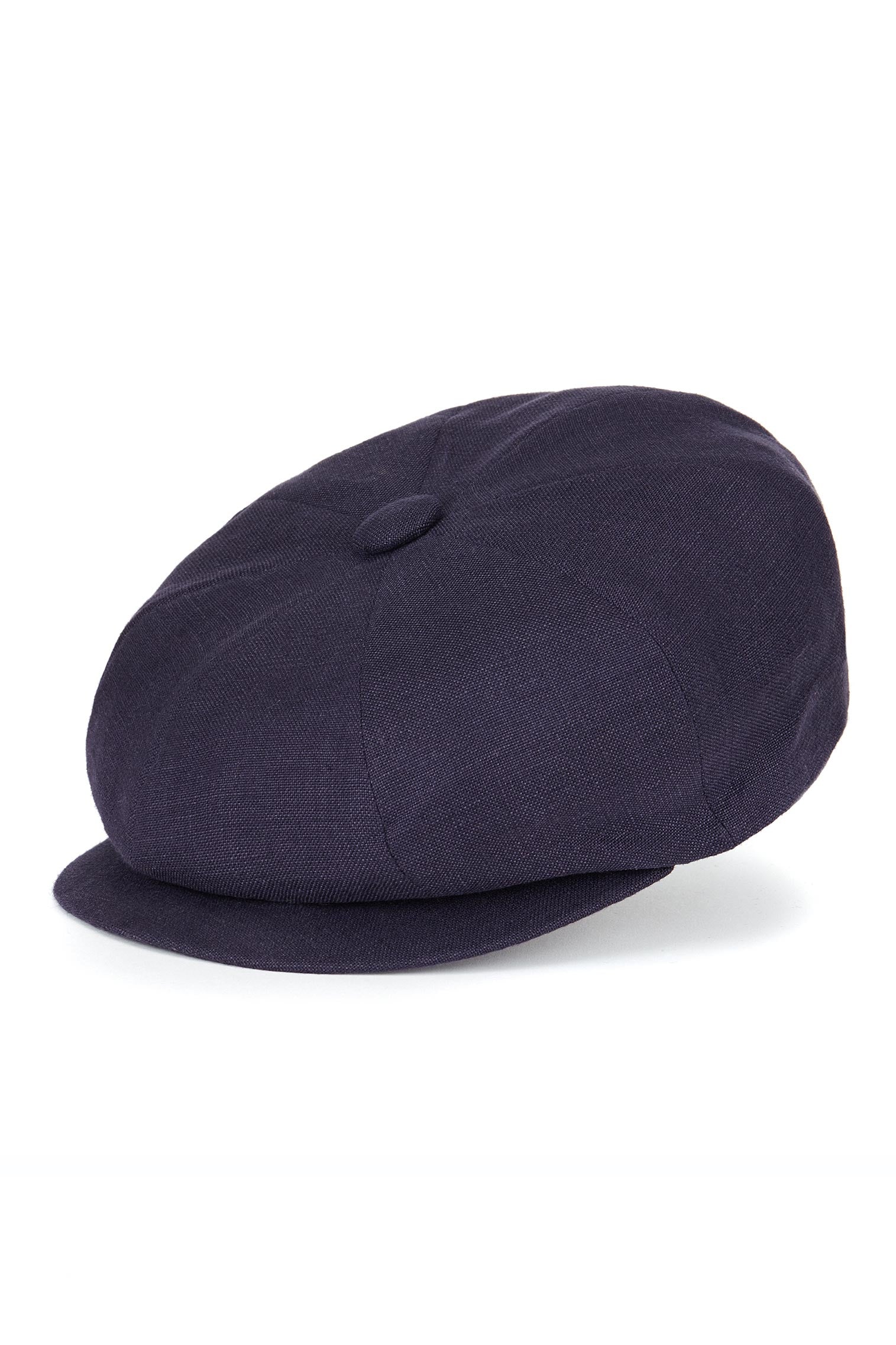 Navy Linen Muirfield Bakerboy Cap - Hats for Square Face Shapes - Lock & Co. Hatters London UK