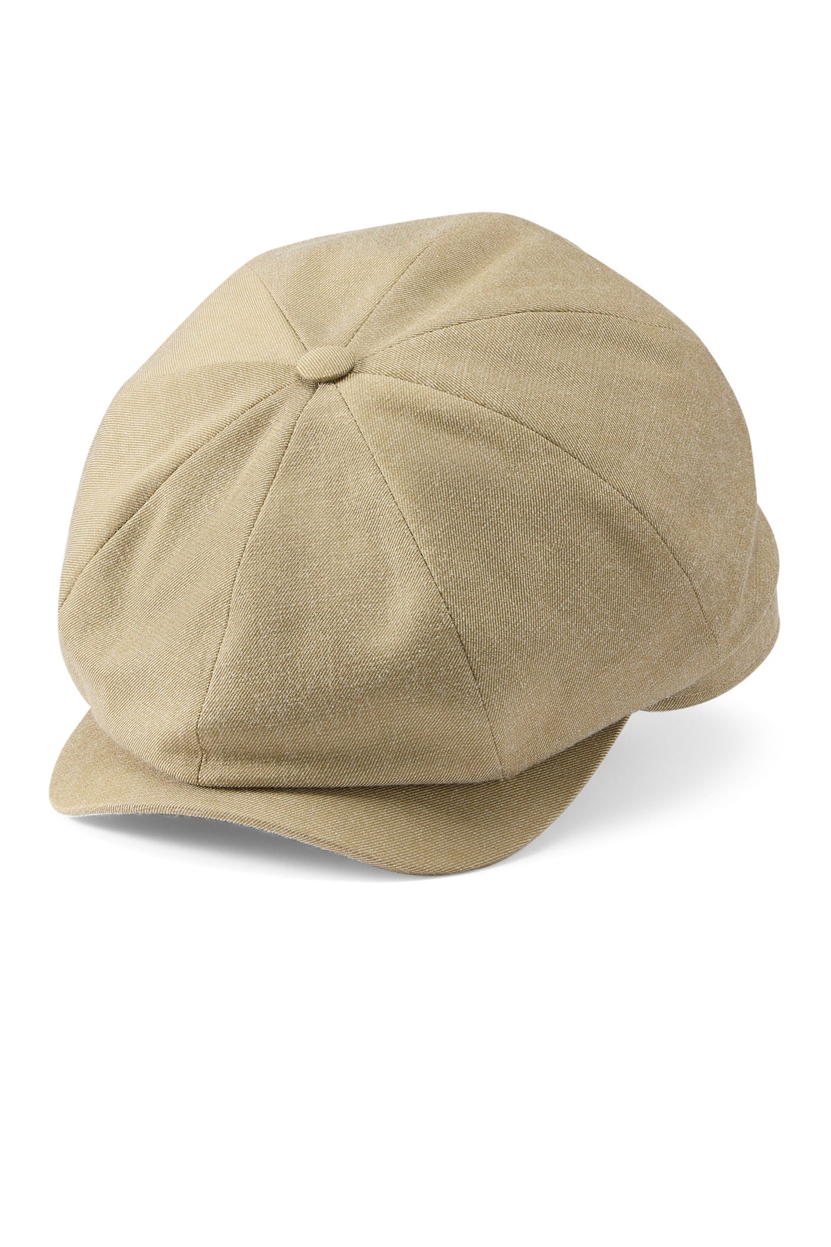 MEN'S KHAKI WOOL &amp; COTTON 8 PANEL BAKERBOY CAP