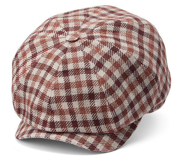 Newsboy Red Check Cap. Hats for Men & Women