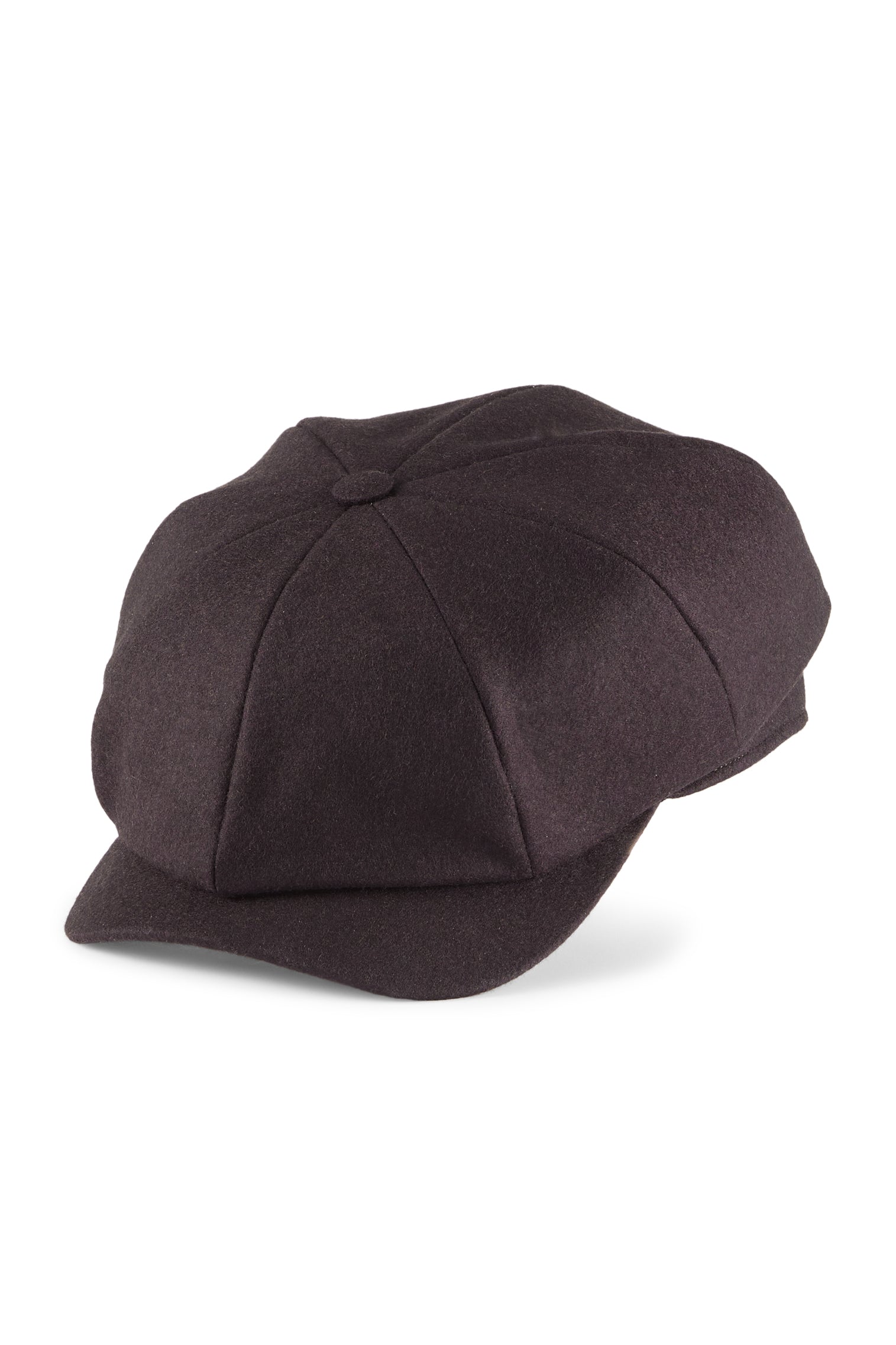 MEN'S AUBERGINE WOOL 8 PANEL BAKERBOY CAP
