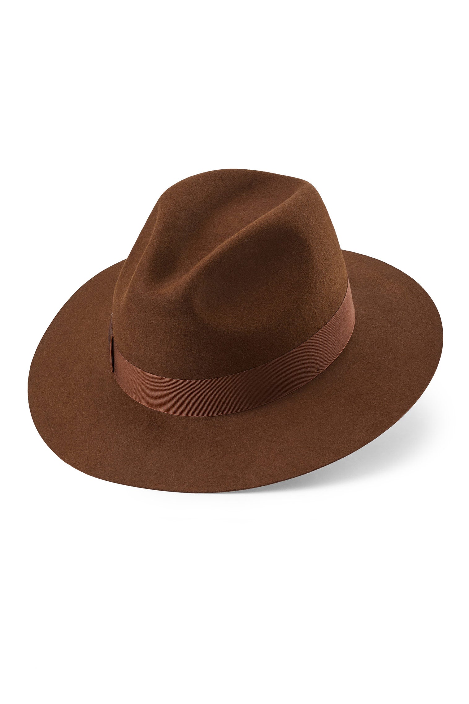 Cappello Trilby In Feltro Di Lana - Made In Italy - Taglia 57 Cm - Marrone - 2