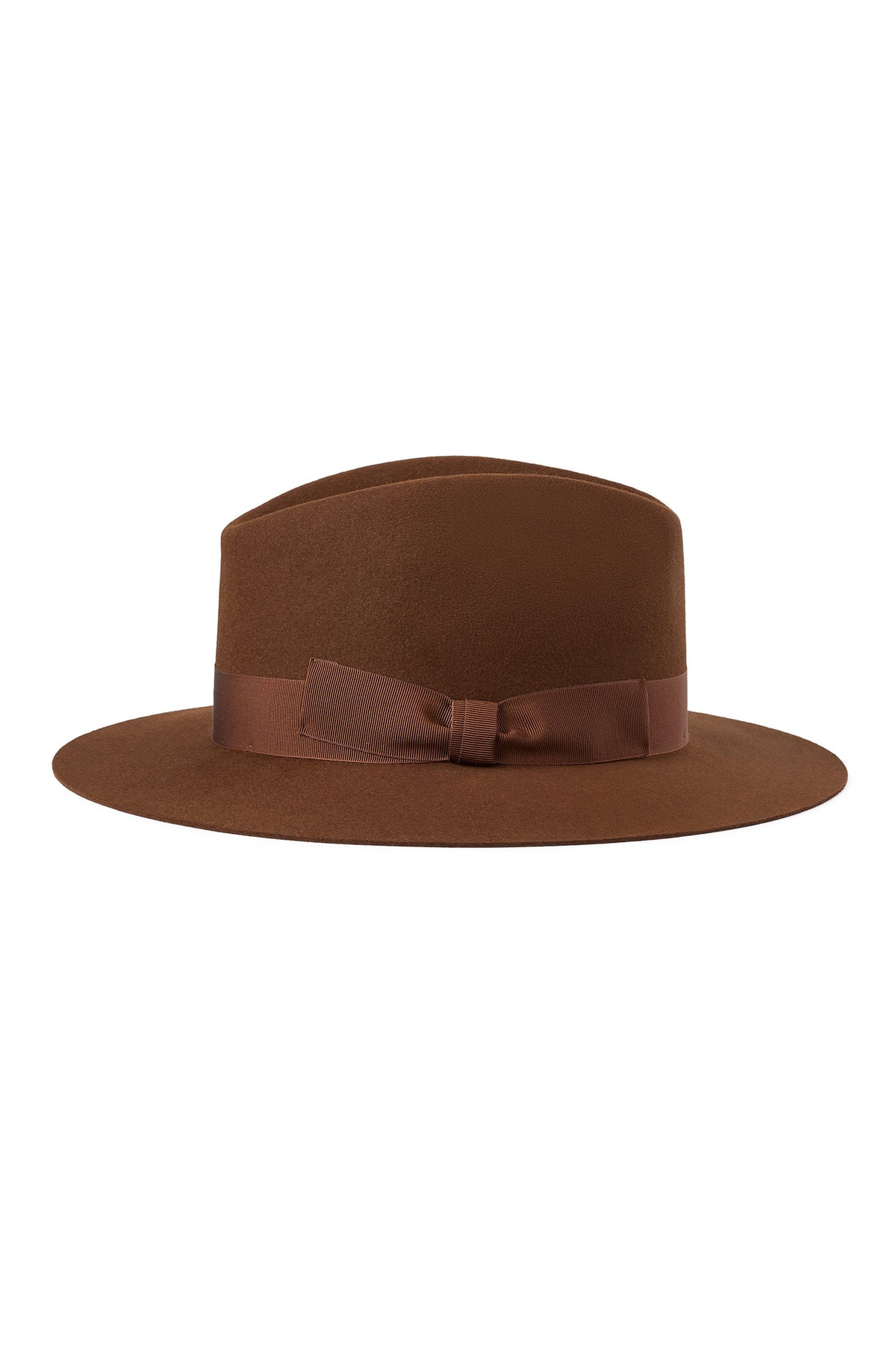 Cappello Trilby In Feltro Di Lana, Made In Italy, Taglia 57 Cm, Colore Marrone