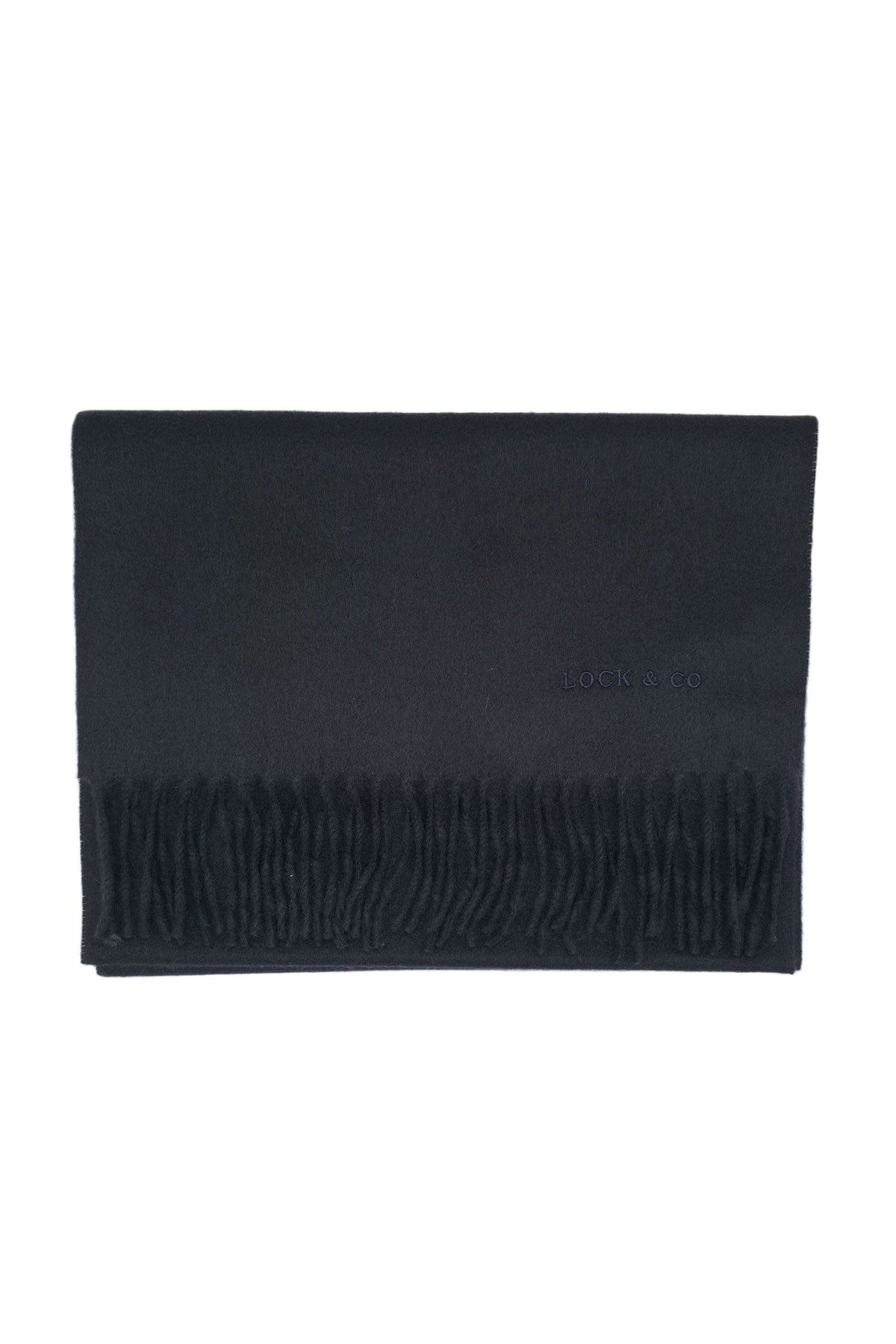 Plain Cashmere Navy Scarf - Lock & Co. Hatters London UK
            