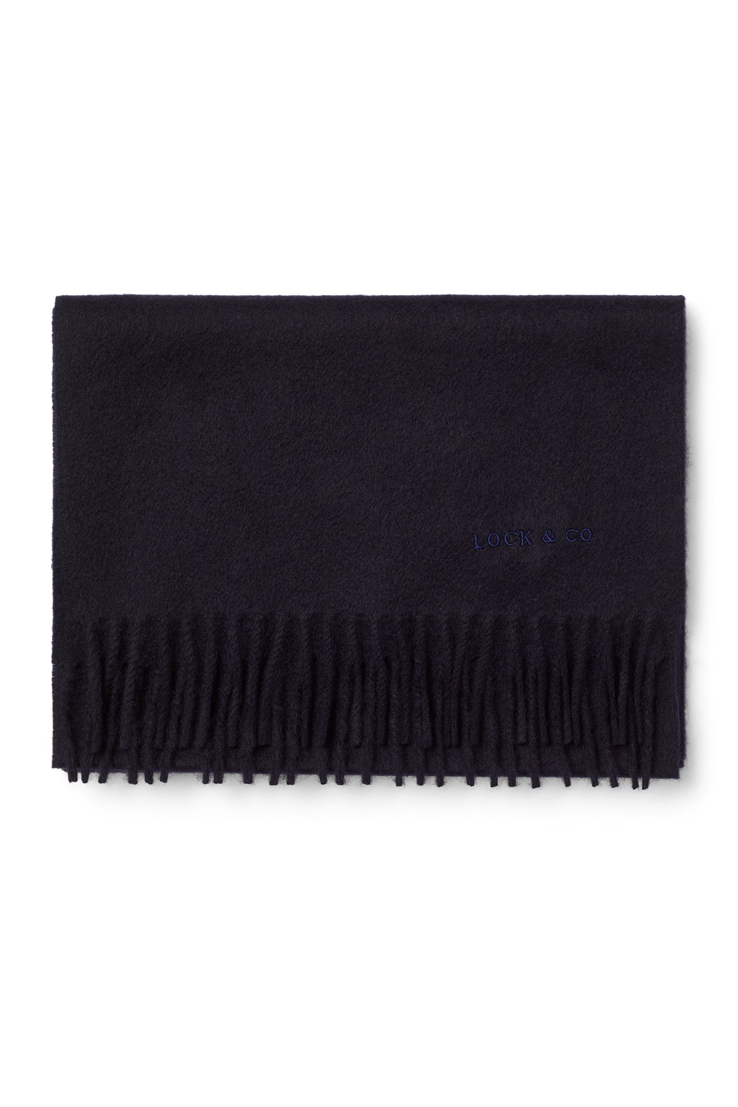 Plain Cashmere Navy Scarf - Christmas Gift Guide - Lock & Co. Hatters London UK
