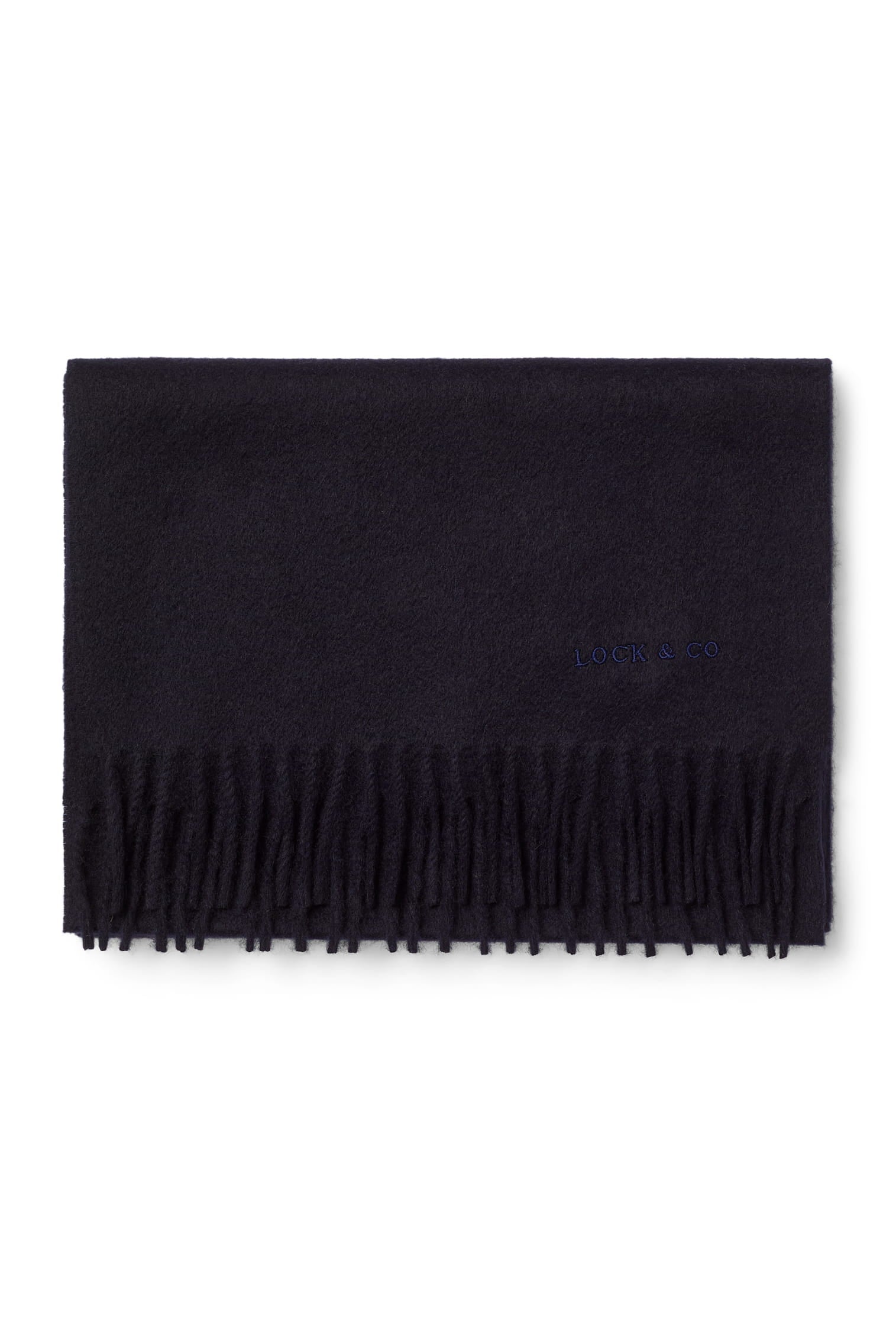Plain Cashmere Navy Scarf - Products - Lock & Co. Hatters London UK