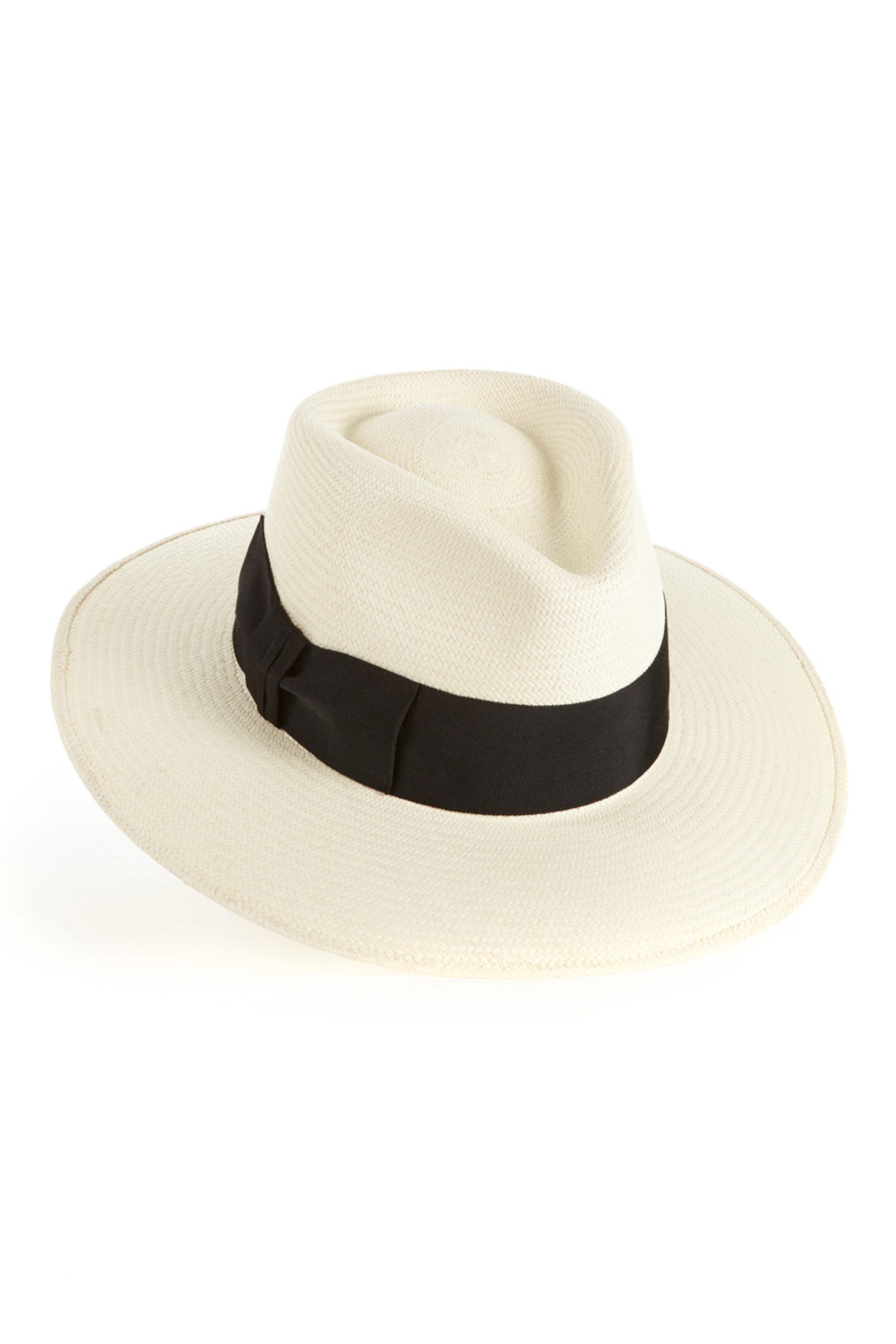 PANAMA HAT WITH BLACK BAND AND BOW