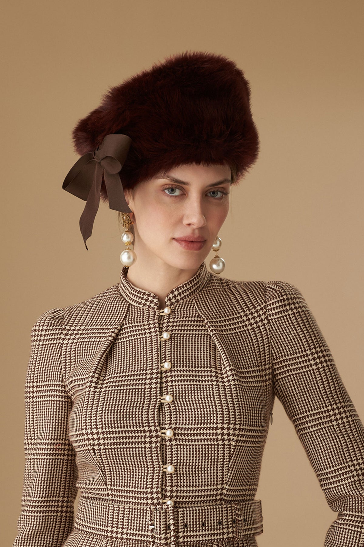 Portia Burgundy Shearling Winter Hat - Lock & Co. Hatters London UK
            