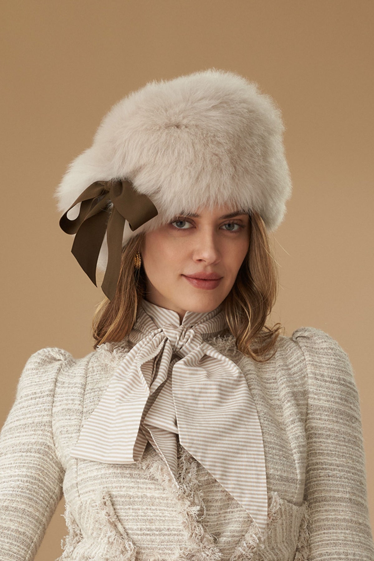 Portia Chalk Shearling Winter Hat - Lock & Co. Hatters London UK
            