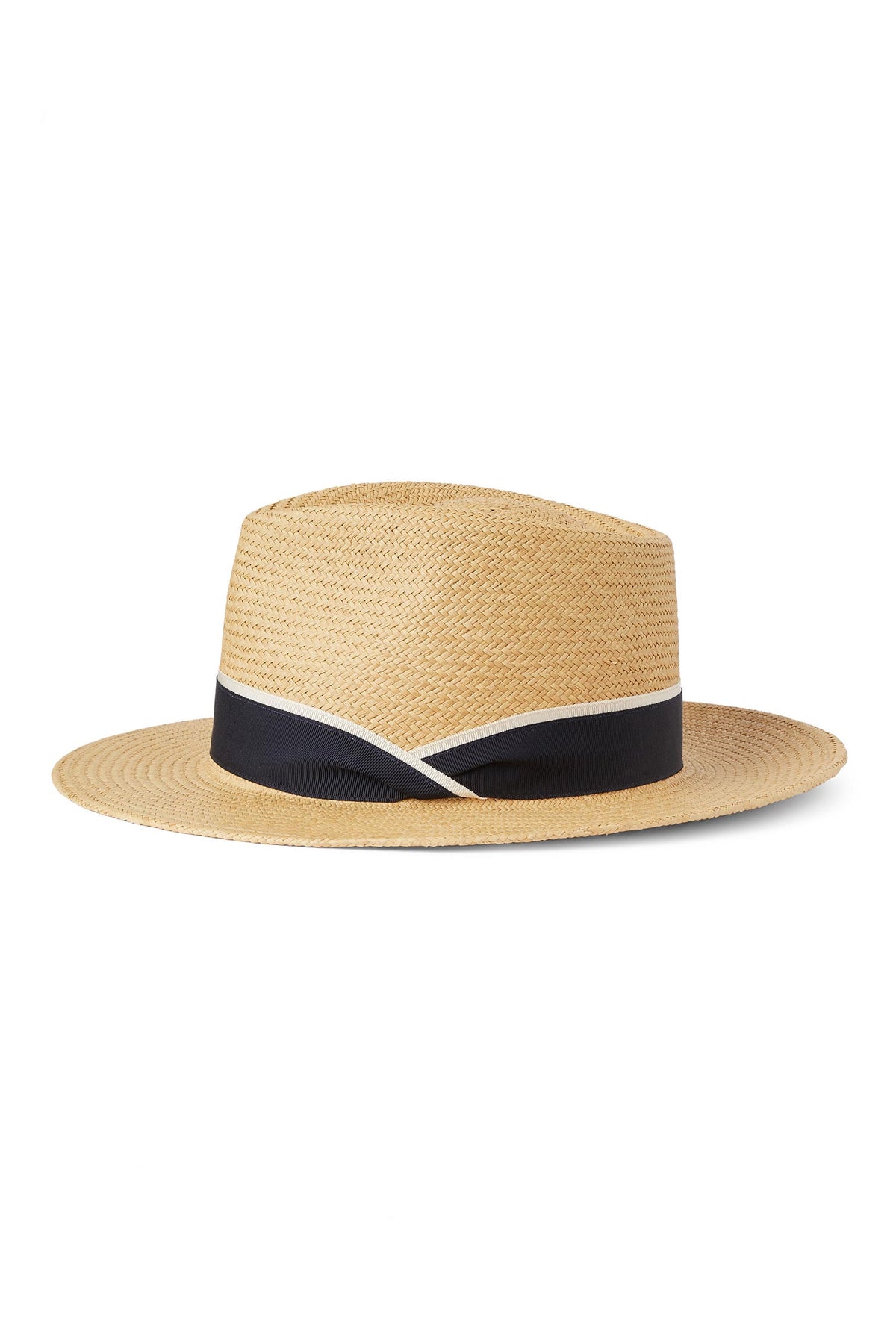 GOLDEN QEST PANAMA HAT WITH NAVY AND WHITE BAND - Lock & Co. Hatters London UK
            