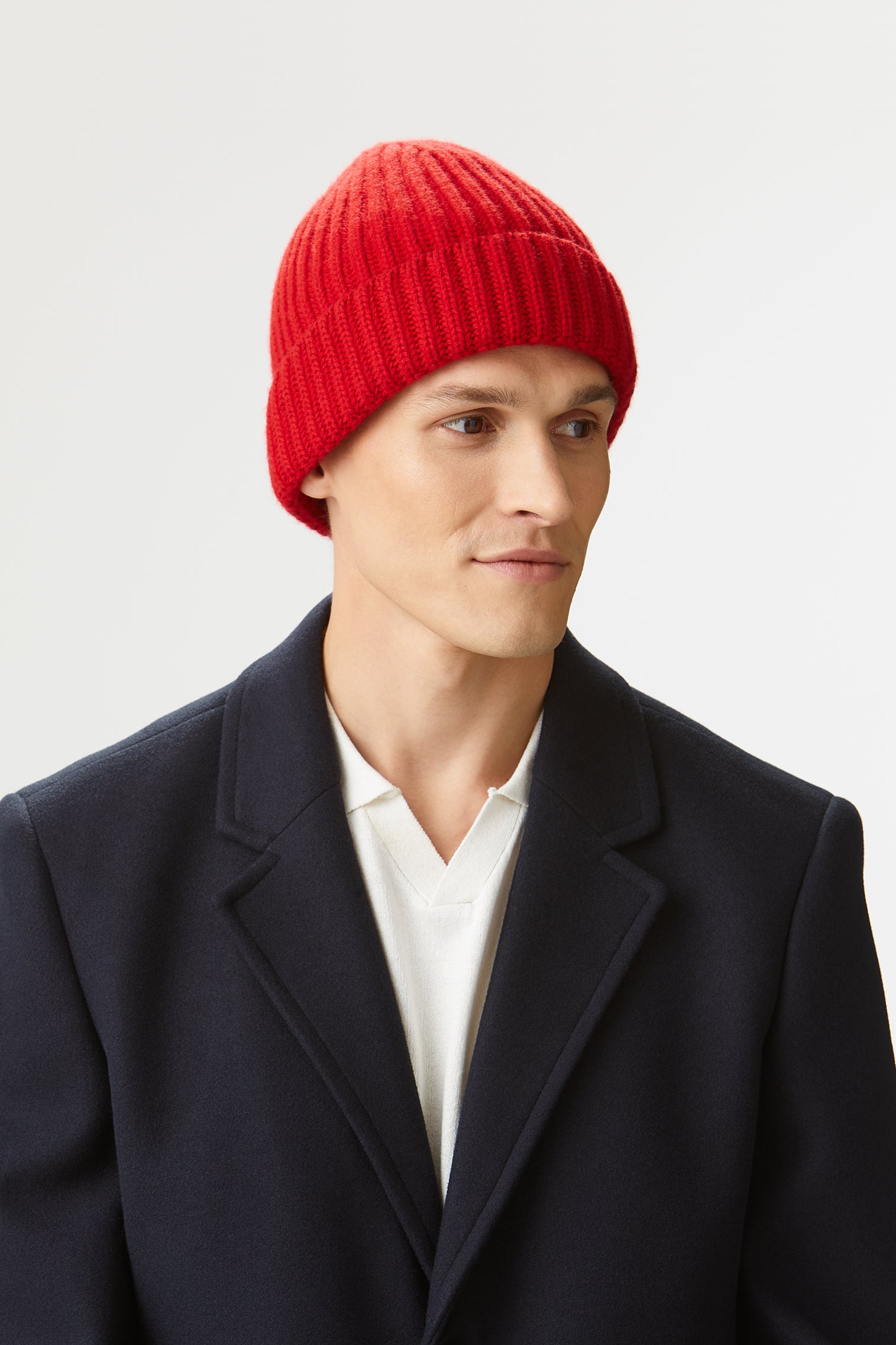 Rannoch Red Cashmere Beanie - Hats for Slimmer Frames - Lock & Co. Hatters London UK