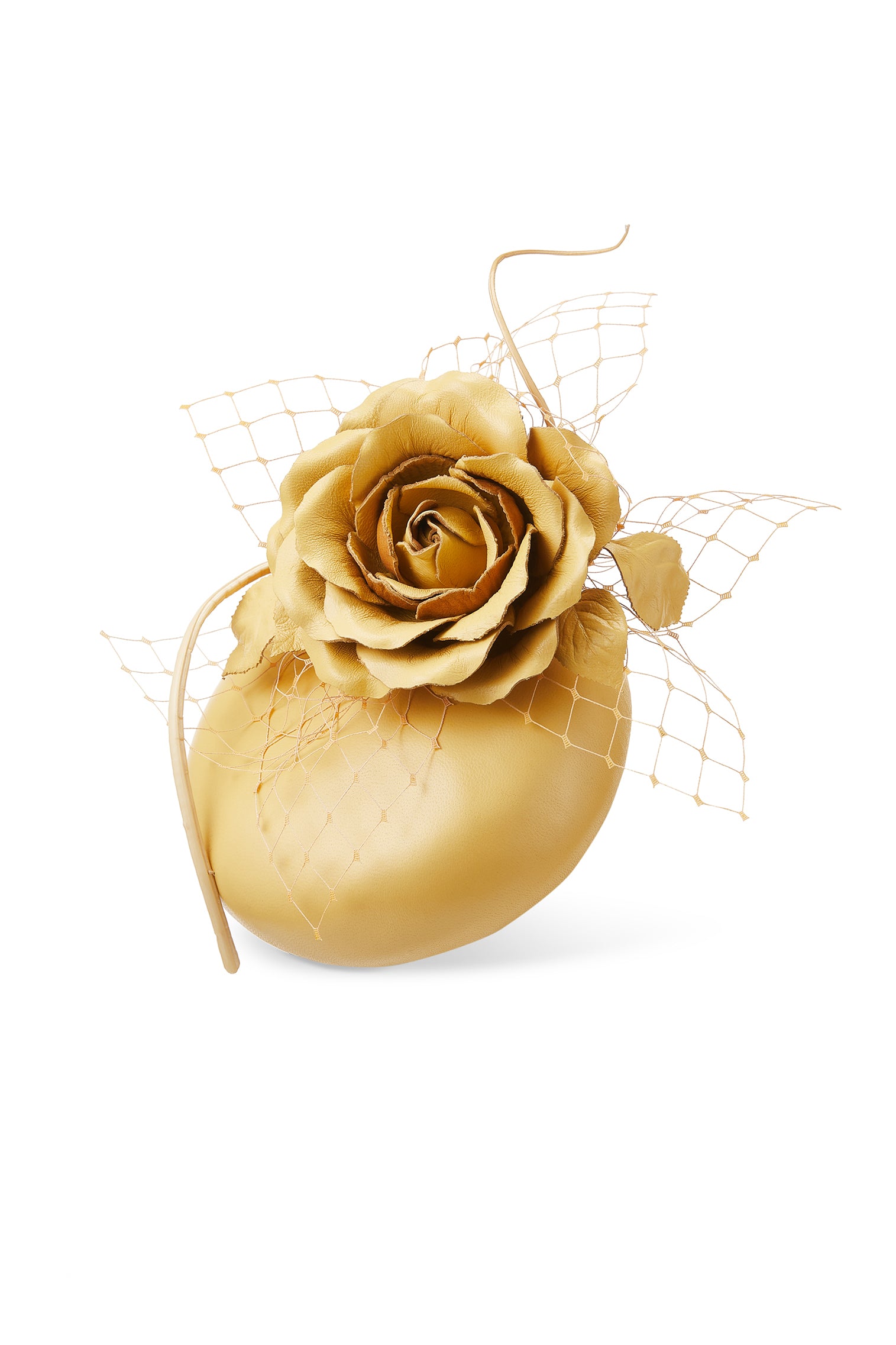 Rose Bud Yellow Leather Percher Hat - Lock Couture by Awon Golding - Lock & Co. Hatters London UK
