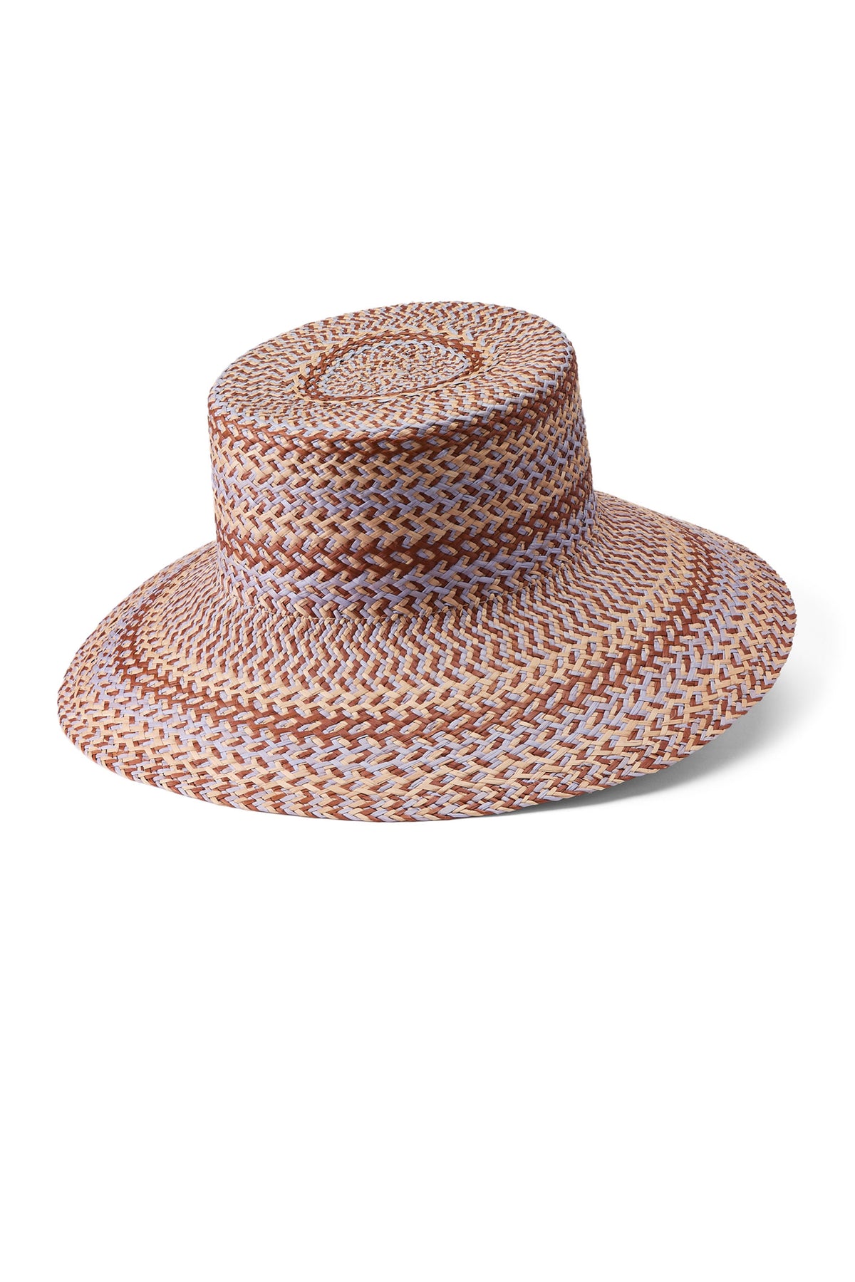 WOMEN'S STRAW BRAID 3 TONE FEDORA SUN HAT WITH OVERSIZED BRIM
