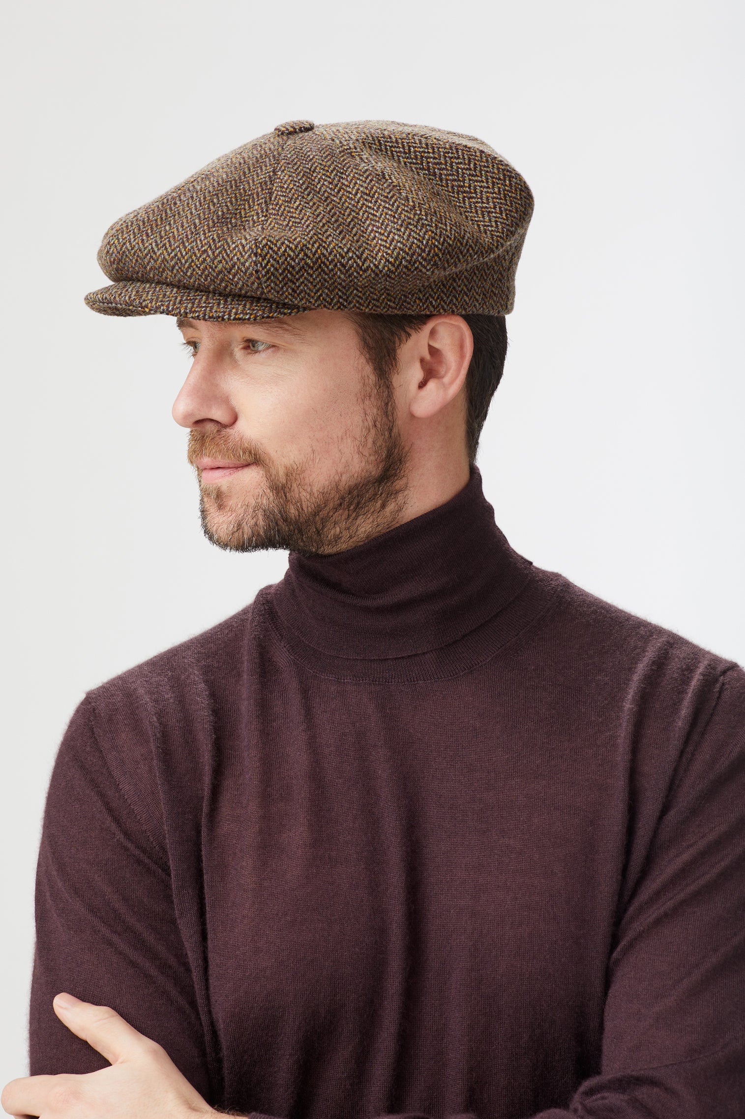 Sandwich Tweed Bakerboy Cap - Hats for Square Face Shapes - Lock & Co. Hatters London UK