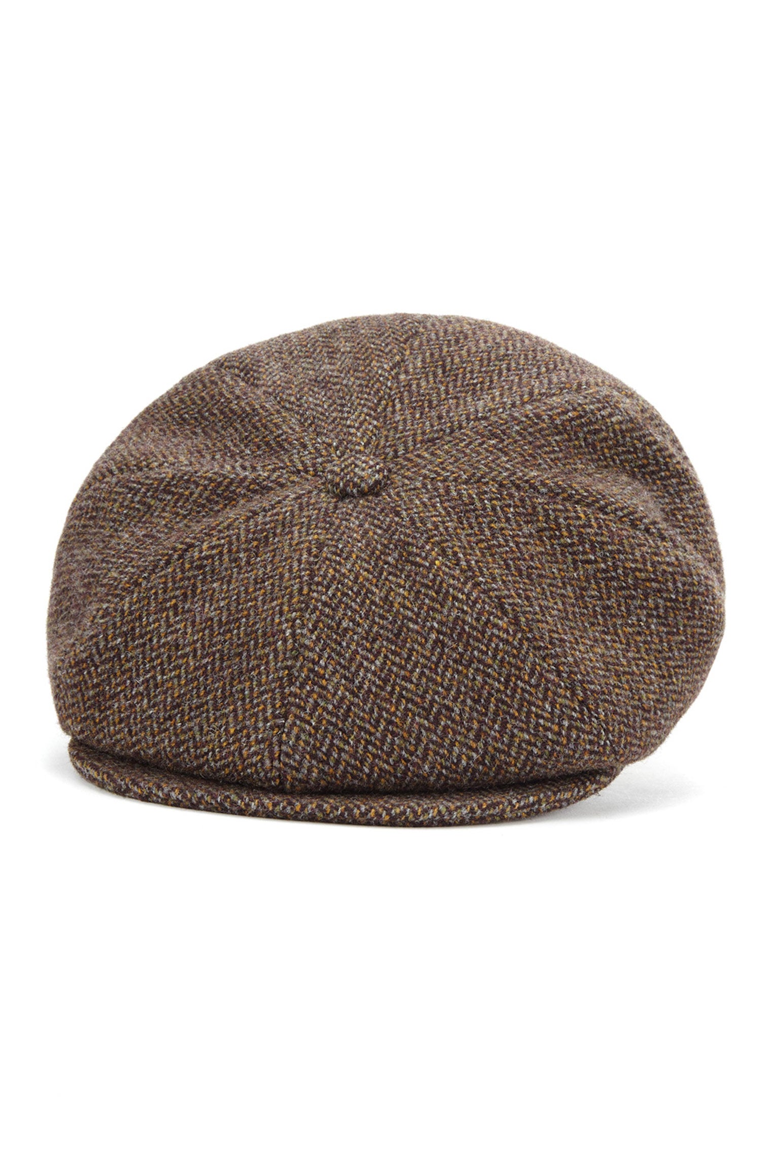 BROWN TWEED BAKERBOY CAP