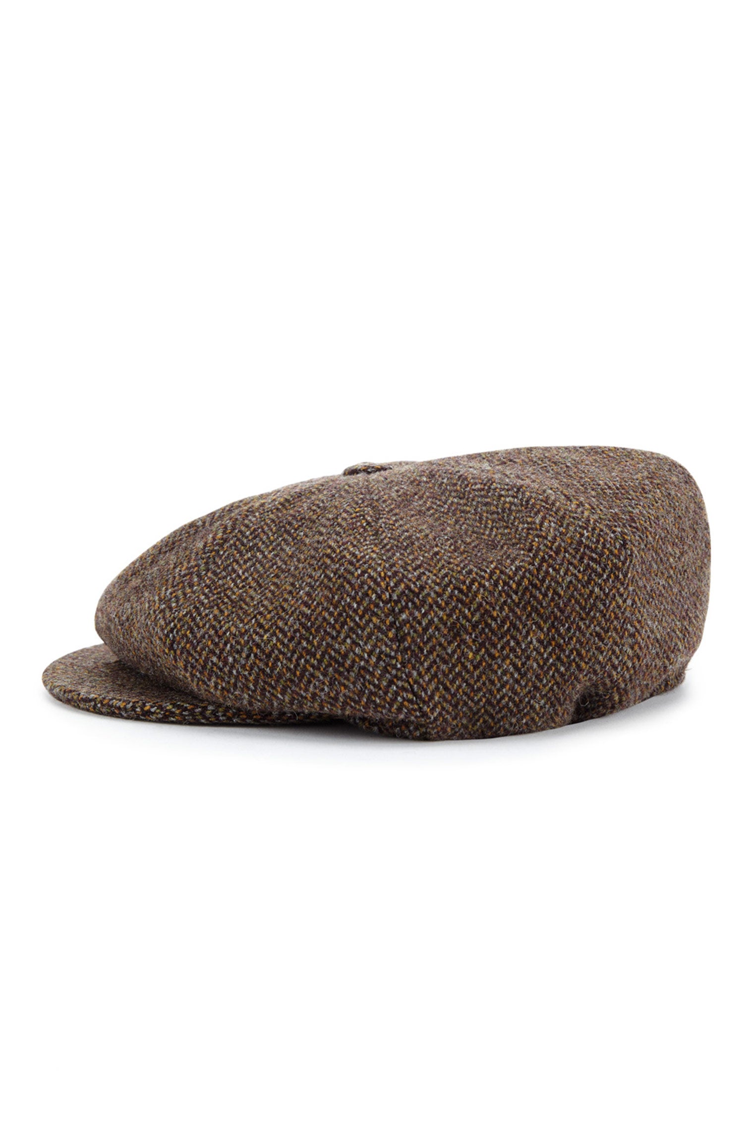 BROWN TWEED BAKERBOY CAP