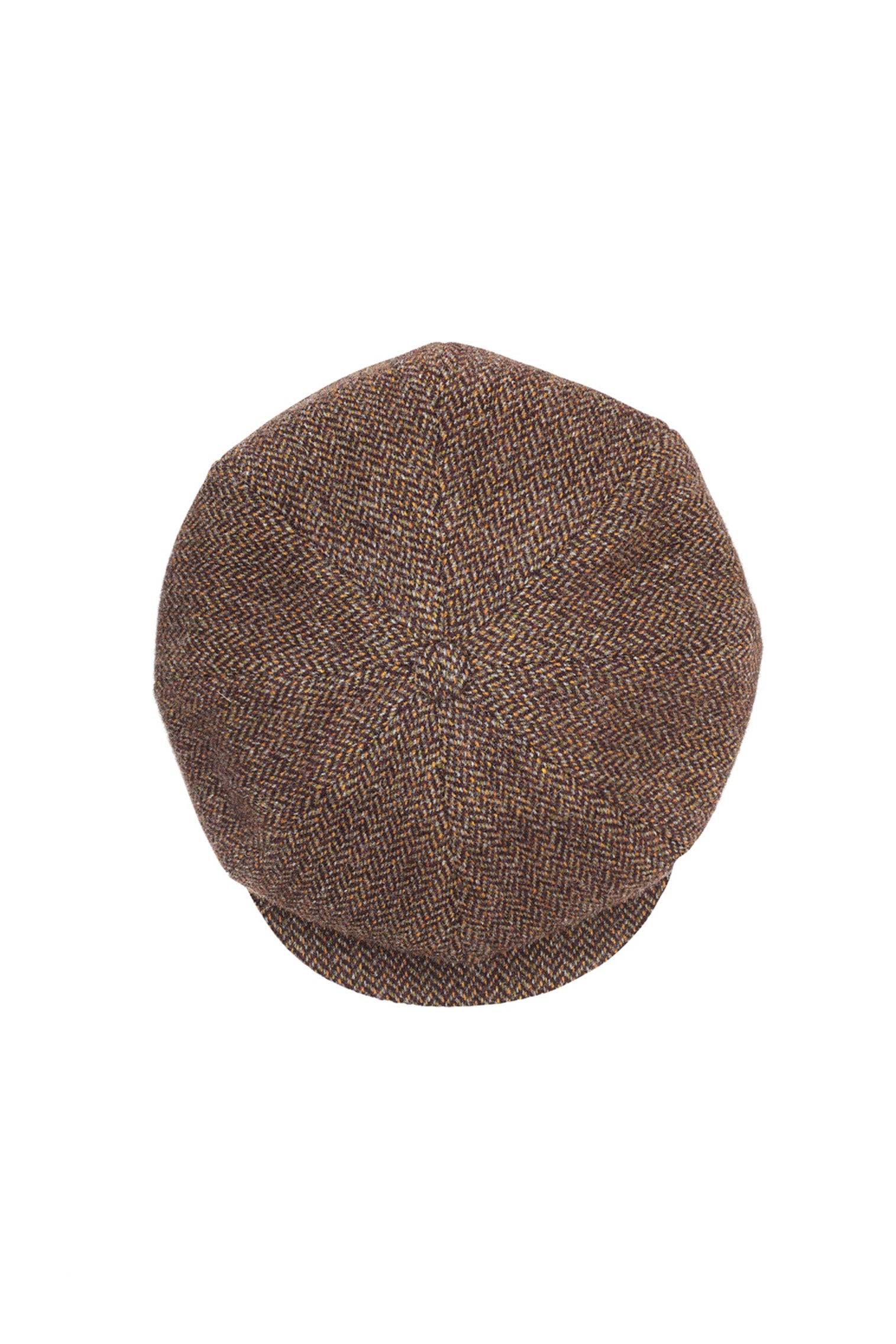 BROWN TWEED BAKERBOY CAP