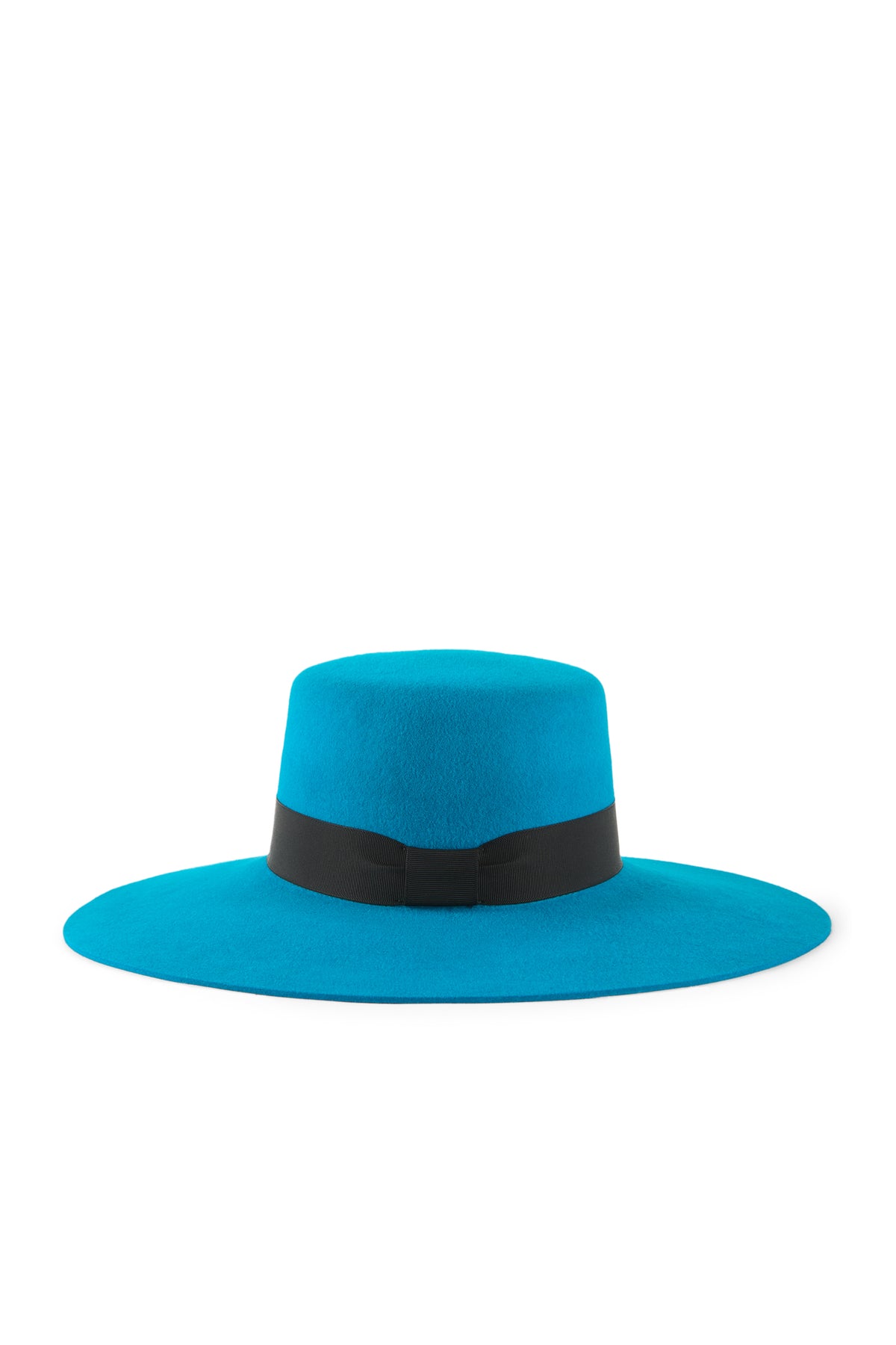 Turquoise blue rabbit fur felt boater hat with a black band - Lock & Co. Hatters London UK
            