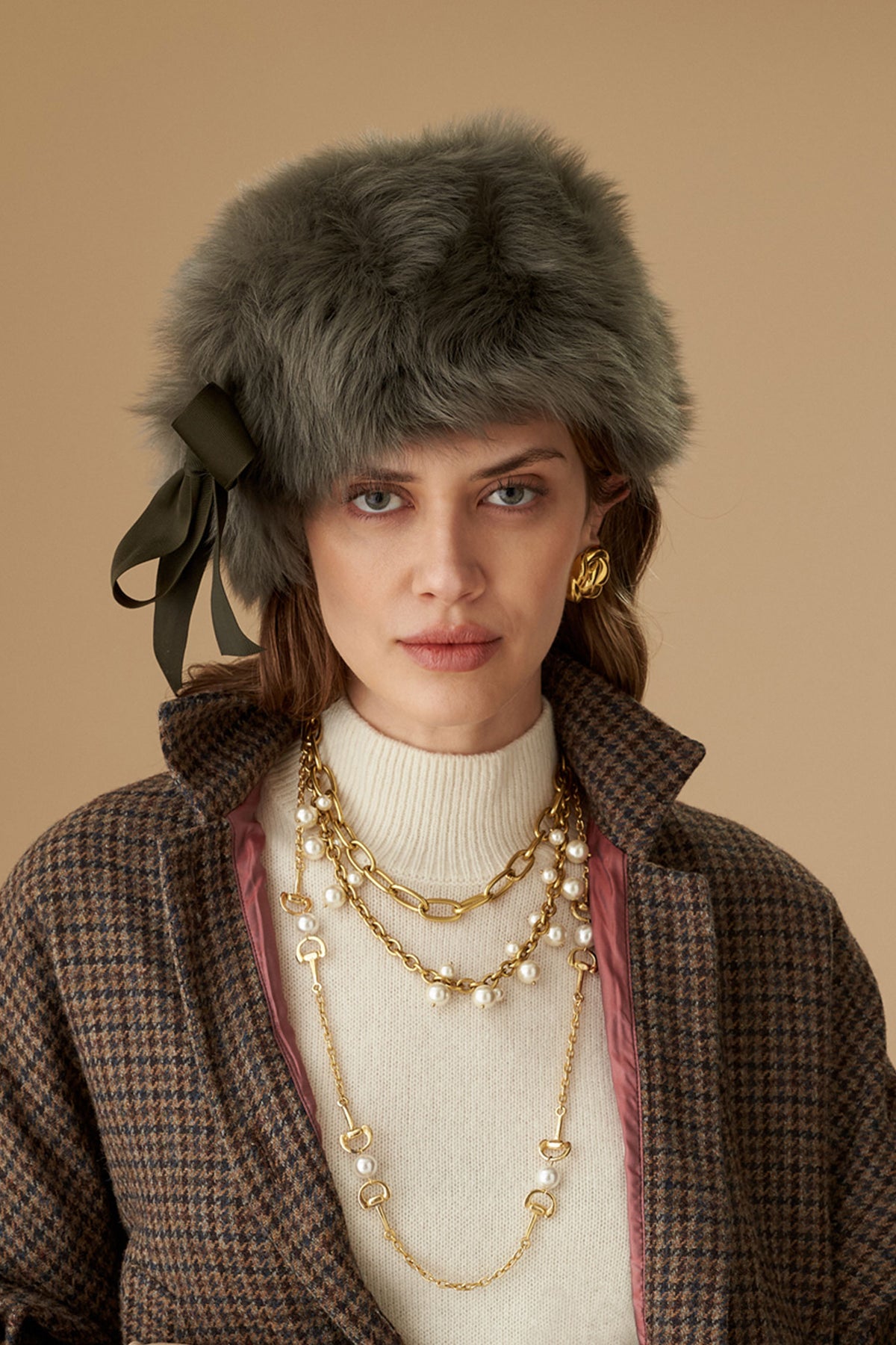 Portia Silver-Green Shearling Winter Hat - Lock & Co. Hatters London UK
            