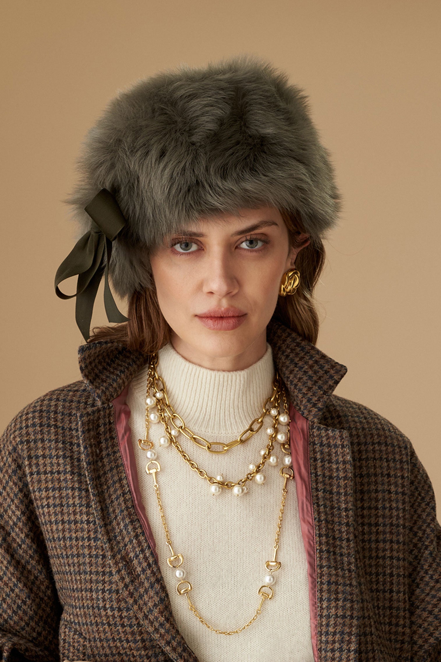 Portia Silver-Green Shearling Winter Hat -  - Lock & Co. Hatters London UK