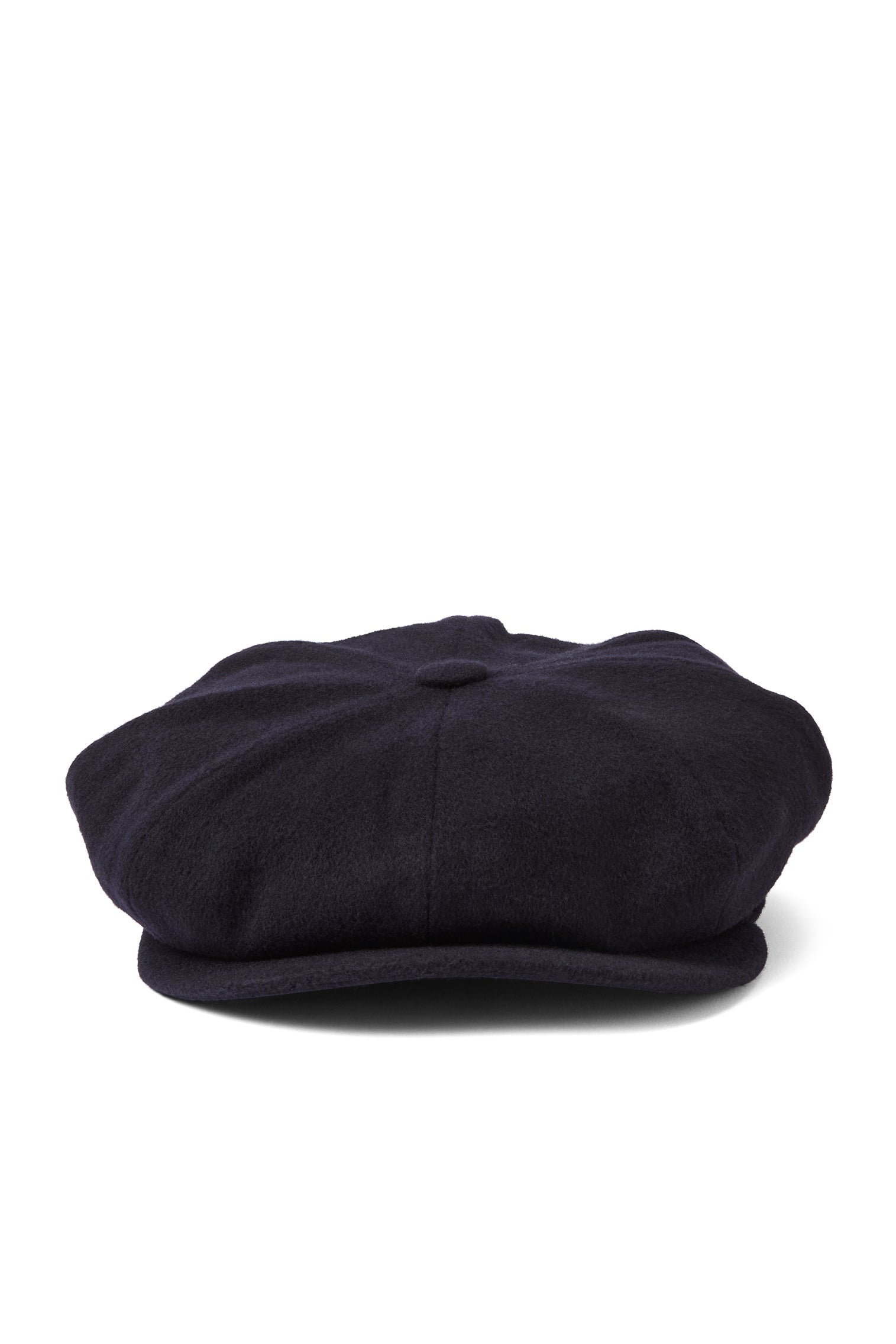 NAVY CASHMERE 8 PANEL BAKERBOY CAP WITH EAR FLAPS