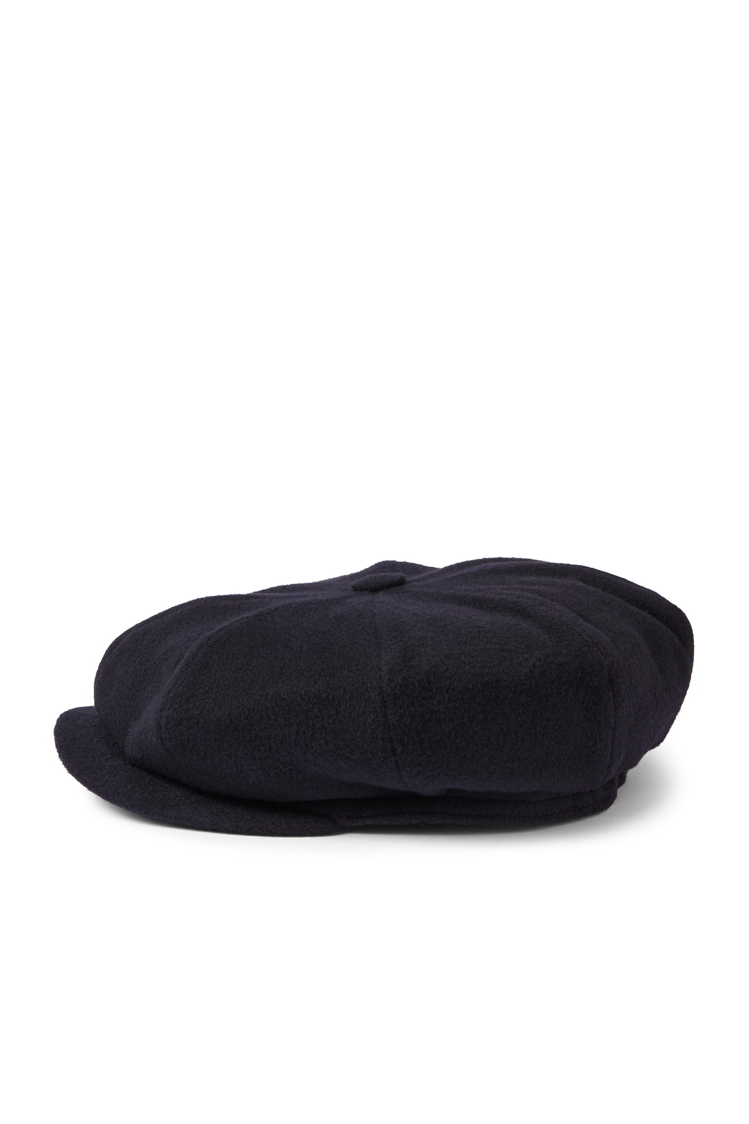 NAVY CASHMERE 8 PANEL BAKERBOY CAP WITH EAR FLAPS