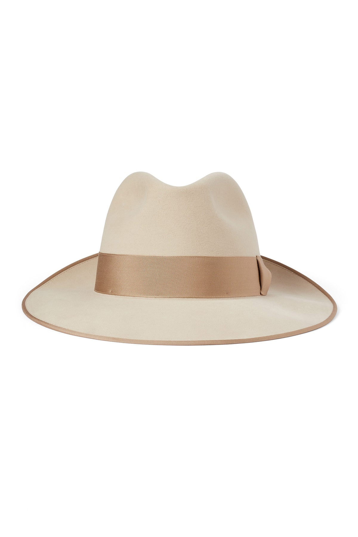 BEIGE FELT FEDORA HAT WITH A BEIGE GROSGRAIN BAND AND BOW - Lock & Co. Hatters London UK
            